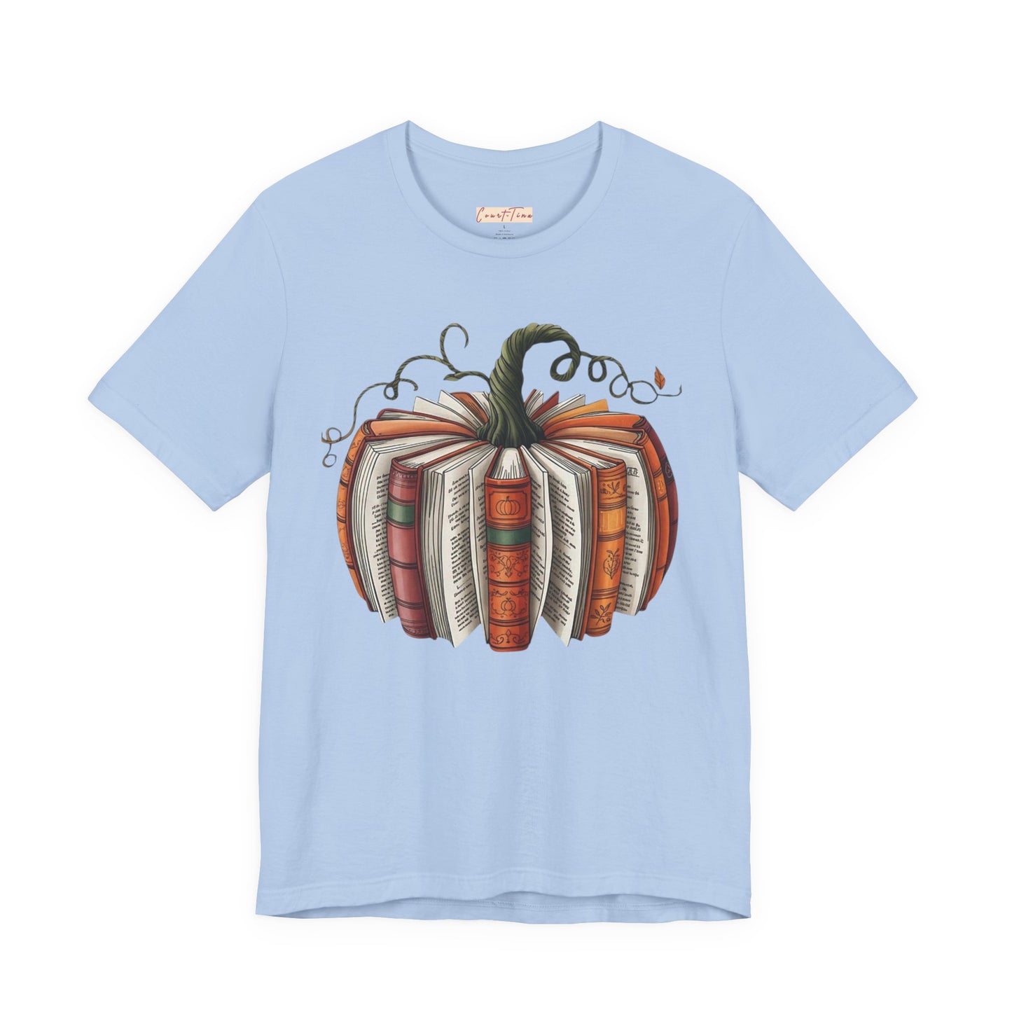 Fall Pumpkin Books Unisex Tee - Cozy Autumn T-Shirt for Book Lovers