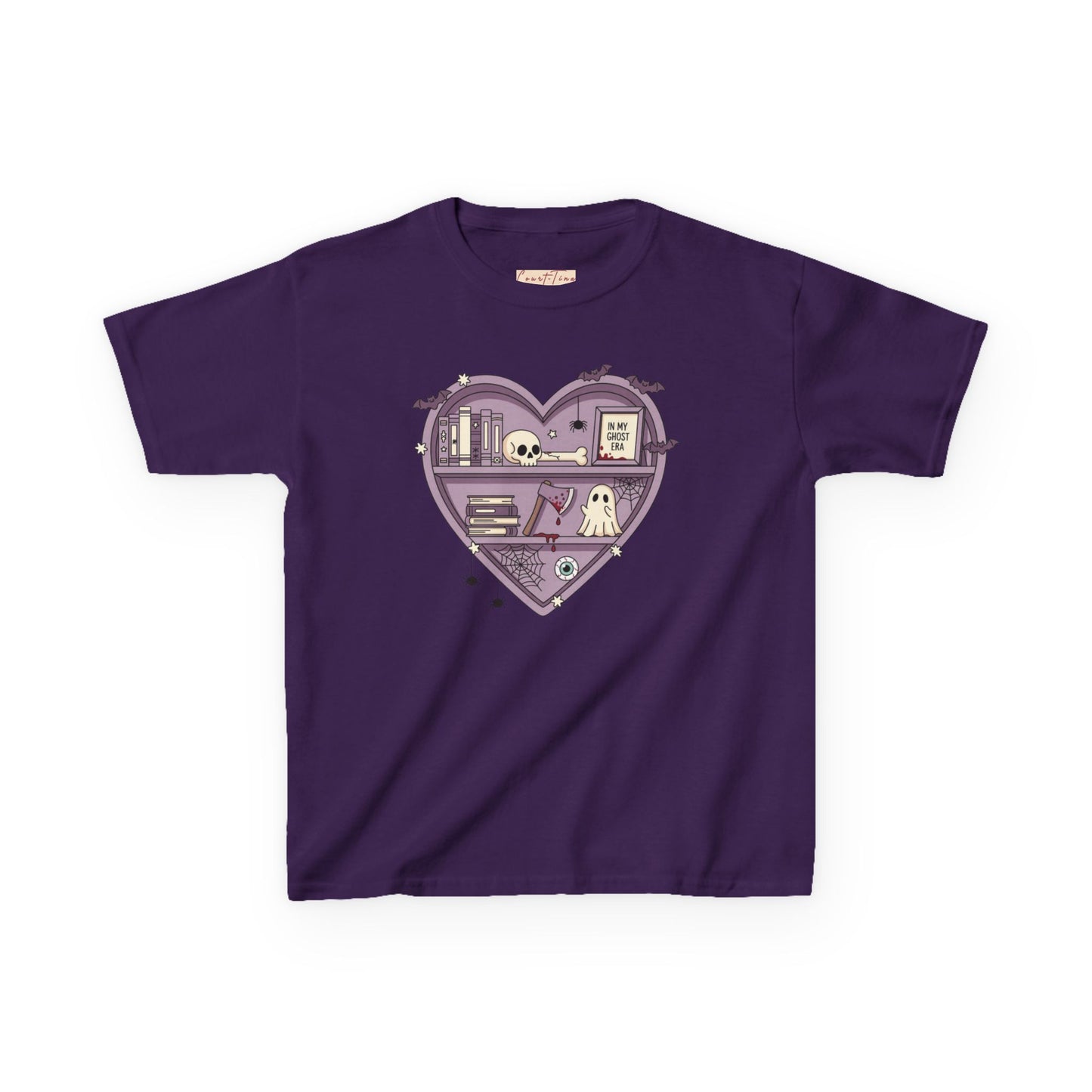 Ghost Heart Kids Tee, Cute Kids T-Shirt, School Spirit Shirt, Birthday Gift for Kids, Cute Graphic Tee