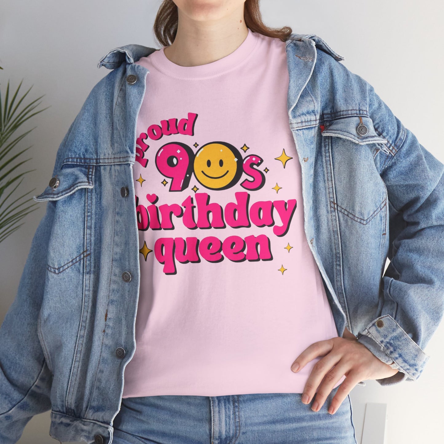 Proud 90s Birthday Queen Tee, Retro T-Shirt, 90s Nostalgia Gift, Unisex Cotton Tee, Birthday Celebration Shirt, Vintage Style Top