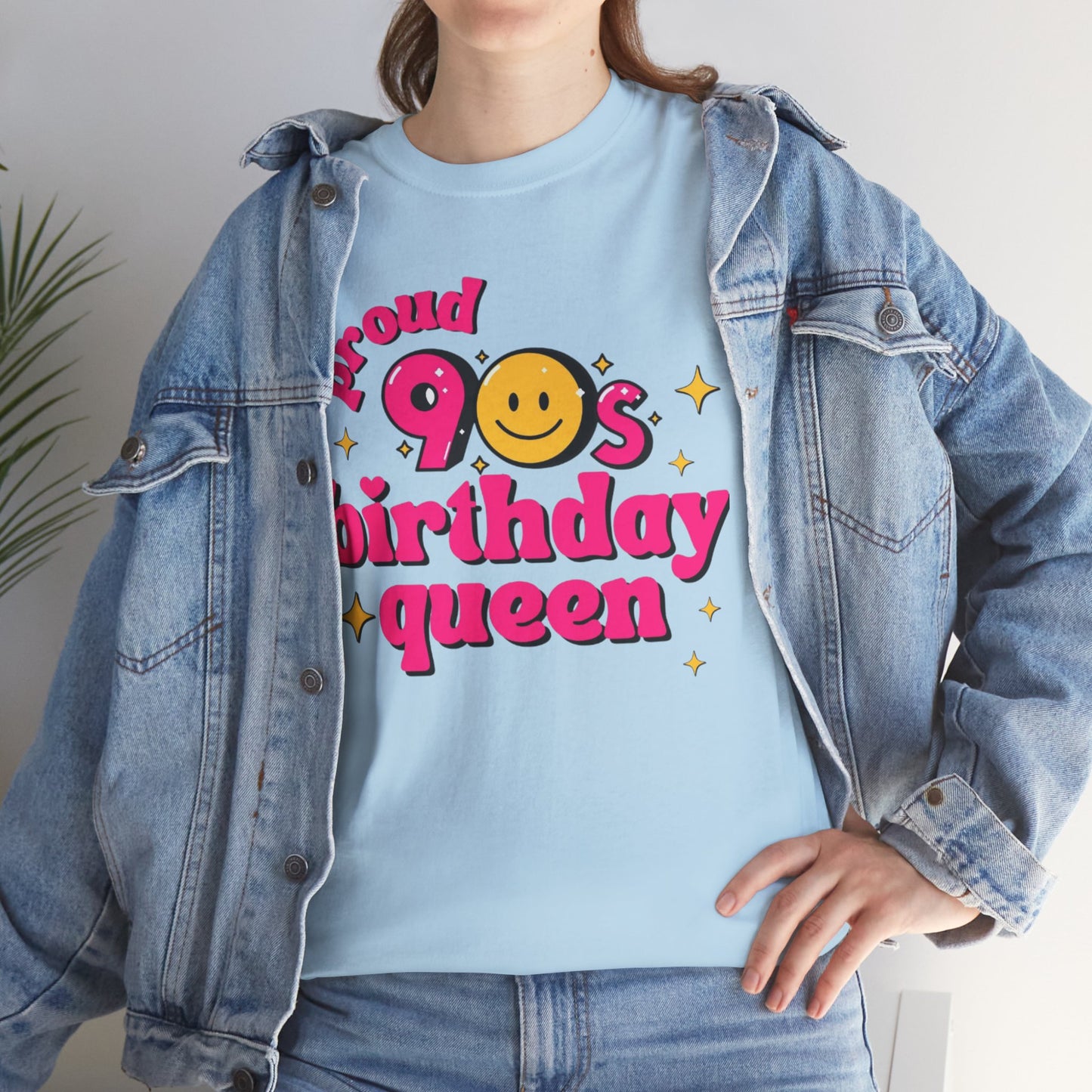 Proud 90s Birthday Queen Tee, Retro T-Shirt, 90s Nostalgia Gift, Unisex Cotton Tee, Birthday Celebration Shirt, Vintage Style Top