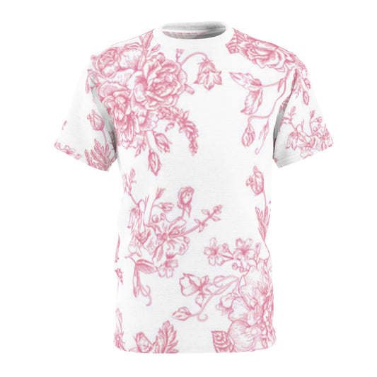 Feminine Floral Unisex Tee, Blooming Floral T-Shirt, Trendy Summer Top, Gift for Her, Casual Everyday Wear