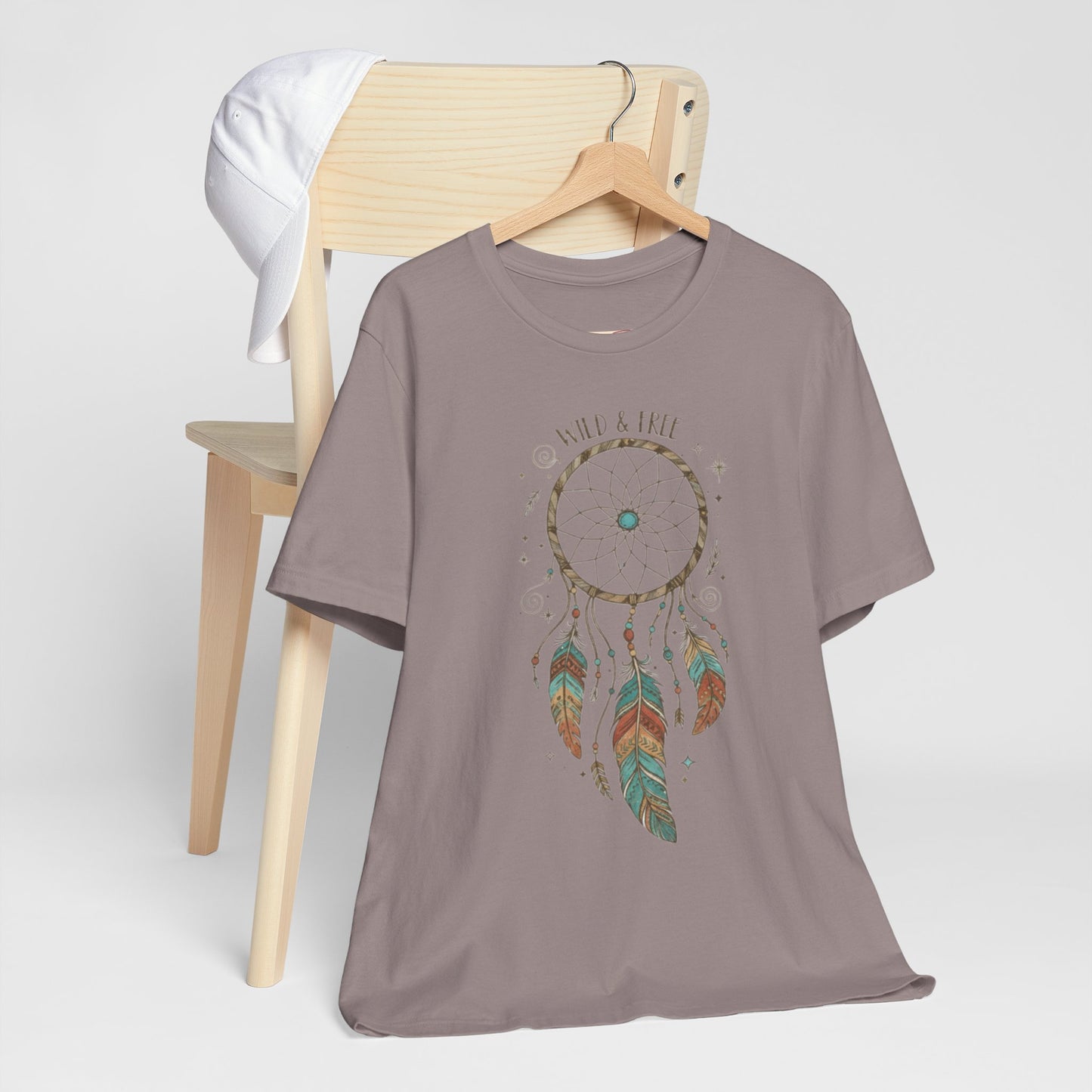 Dreamcatcher Graphic Tee, Wild & Free Shirt, Boho Style Top, Gift for Nature Lovers, Casual Everyday Wear