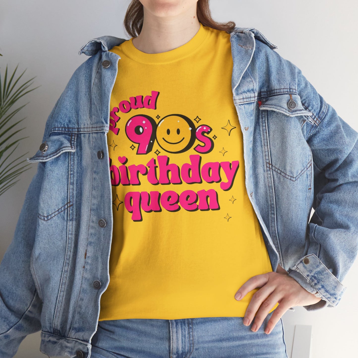 Proud 90s Birthday Queen Tee, Retro T-Shirt, 90s Nostalgia Gift, Unisex Cotton Tee, Birthday Celebration Shirt, Vintage Style Top
