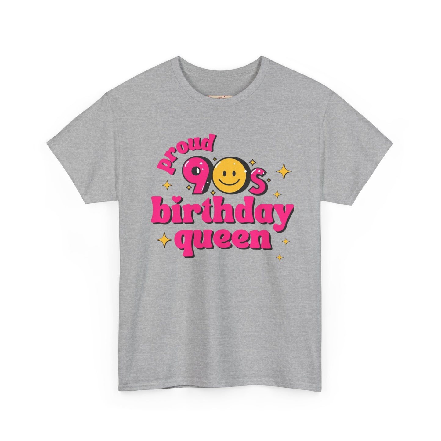 Proud 90s Birthday Queen Tee, Retro T-Shirt, 90s Nostalgia Gift, Unisex Cotton Tee, Birthday Celebration Shirt, Vintage Style Top