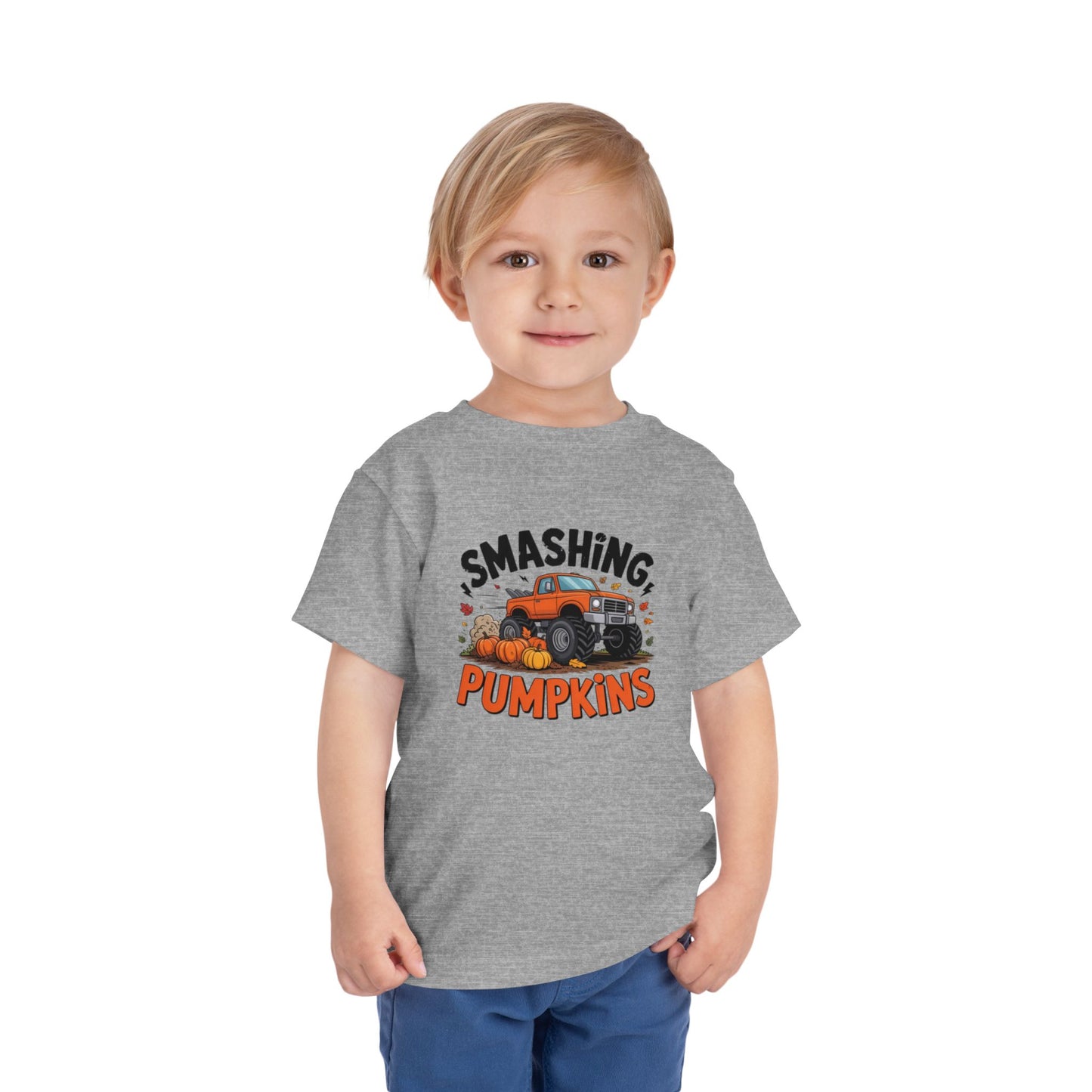 Toddler Smashing Pumpkins Tee - Adorable 'Smashing Pumpkins' Graphic, Perfect for Fall, Halloween, Kids' Costume, Pumpkin Patch