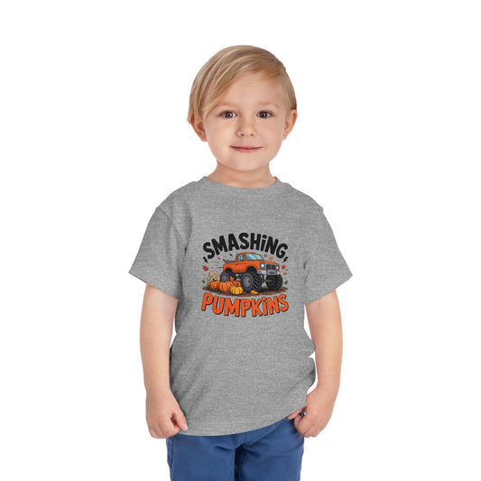 Toddler Smashing Pumpkins Tee - Adorable 'Smashing Pumpkins' Graphic, Perfect for Fall, Halloween, Kids' Costume, Pumpkin Patch