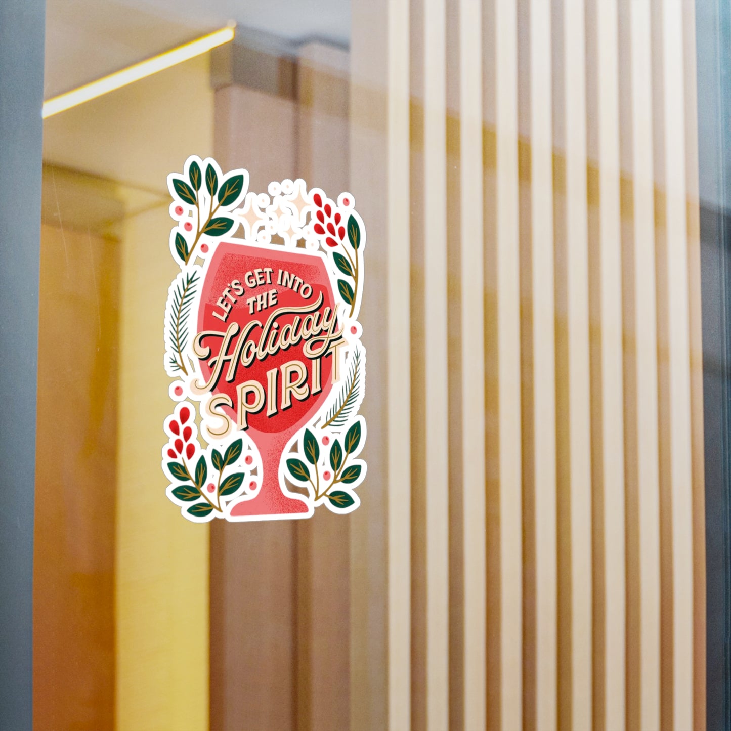 Holiday Spirit Vinyl Decals, Festive Stickers for Home Decor, Christmas Gift Accessories, Seasonal Decor, Party Supplies