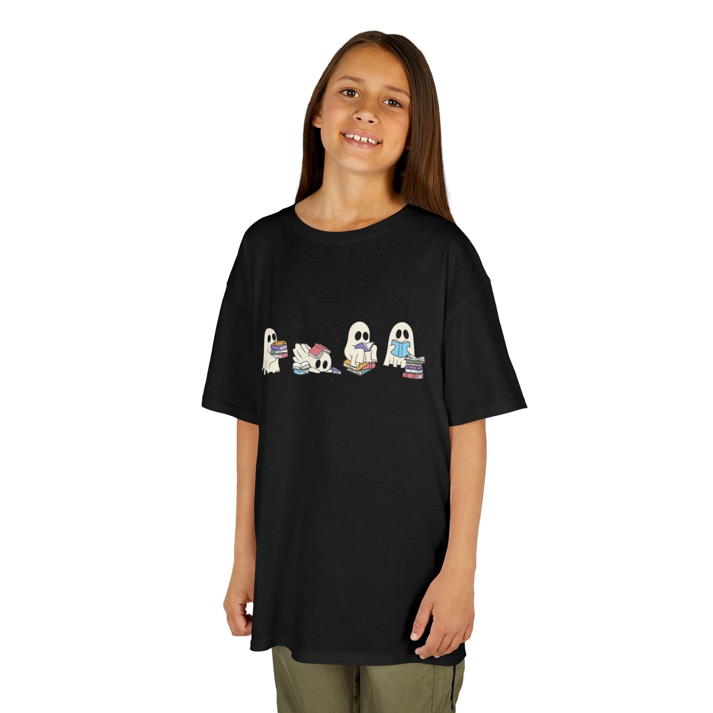 Kids Tee - Reading Ghost Fun & Playful Cotton Shirt for Boys & Girls, Kids' Gift, Birthday, Everyday Wear, Cute Animal Design