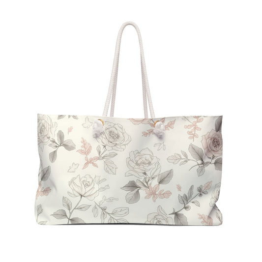 Floral Weekender Bag | Stylish Travel Tote for Getaways, Beach Days, Gym, Yoga, Shopping, Gift Ideas