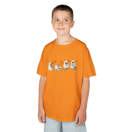 Kids Tee - Reading Ghost Fun & Playful Cotton Shirt for Boys & Girls, Kids' Gift, Birthday, Everyday Wear, Cute Animal Design