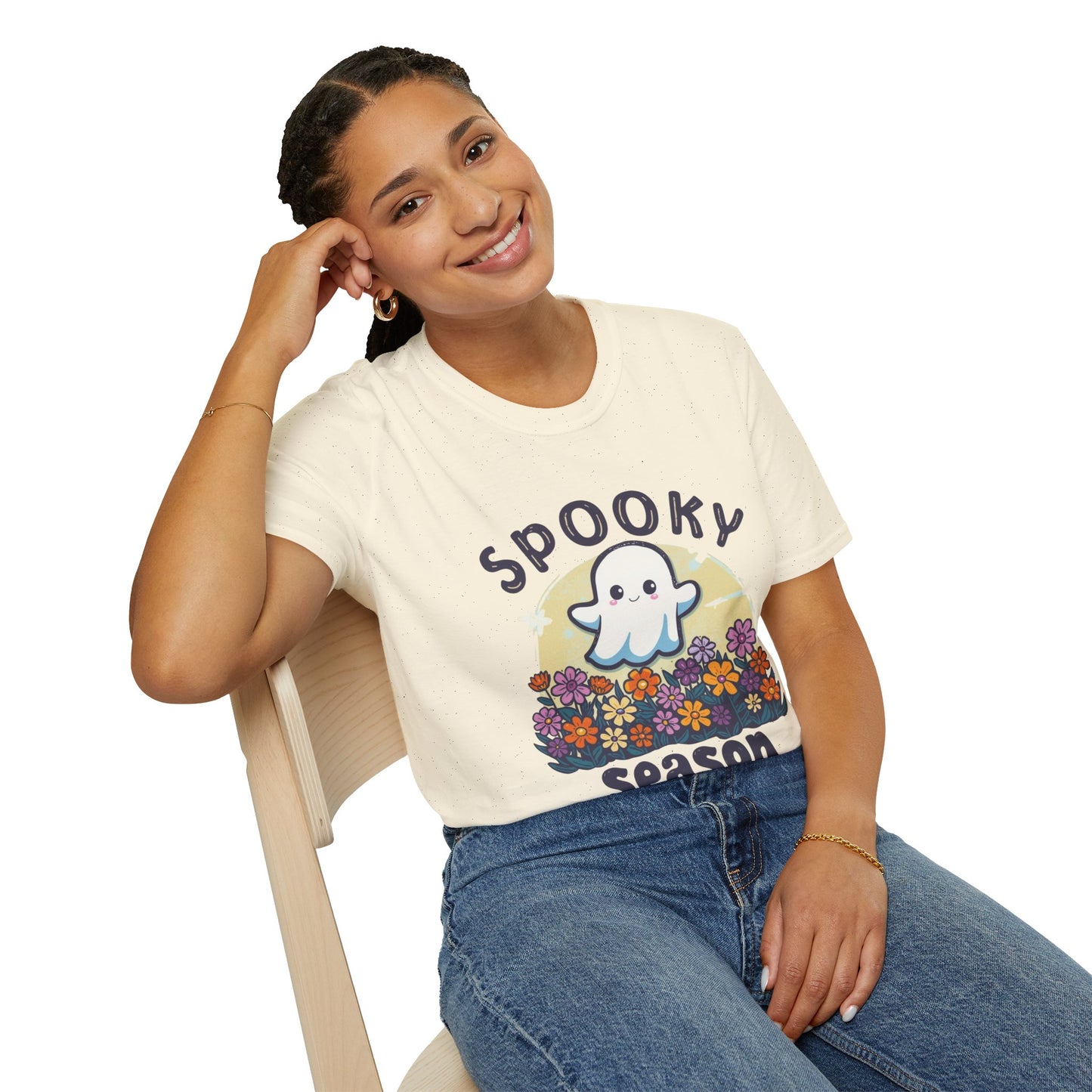 Spooky Season T-Shirt, Halloween Tee, Ghost Graphic Shirt, Fall Apparel, Cute Casual Top