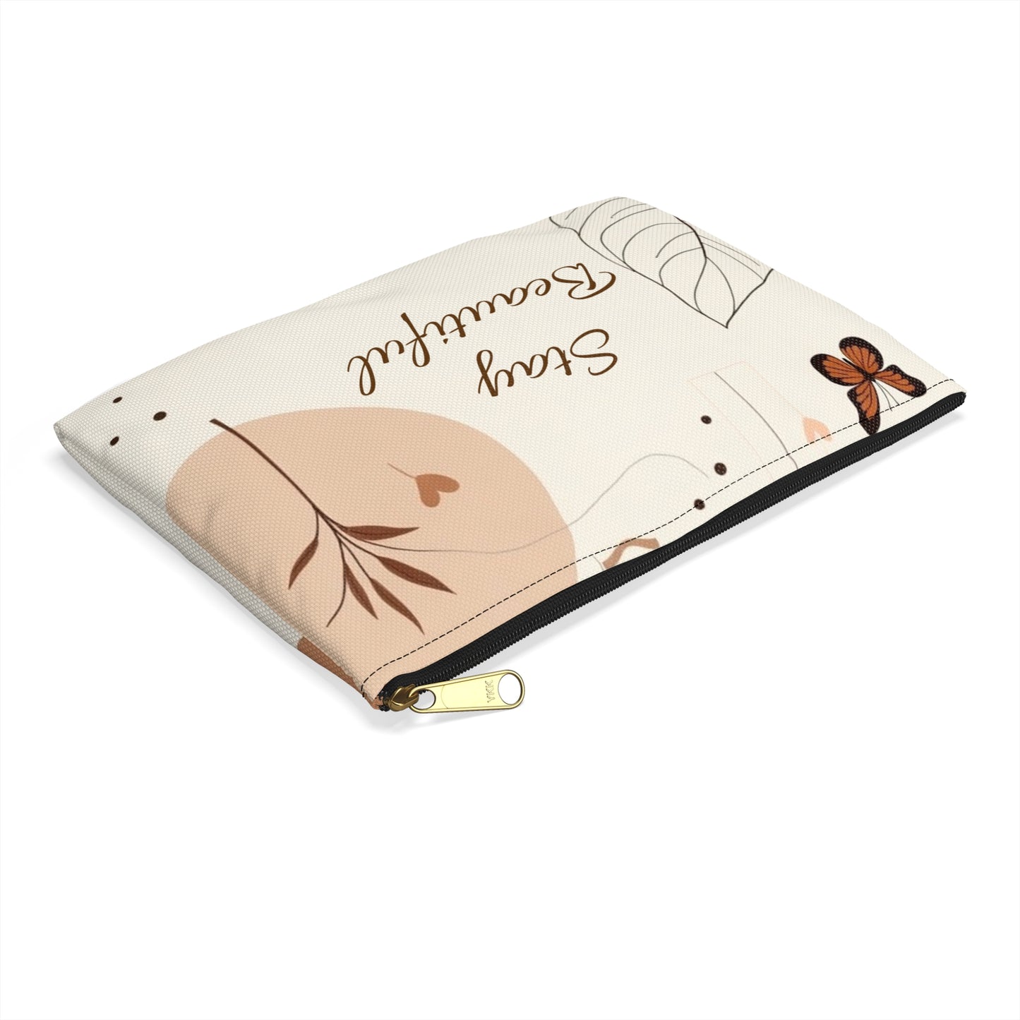 Stylish Accessory Pouch with Butterfly and Leaf Design, Perfect for Travel, Organizing, Gifts, Everyday Use, Nature Lovers