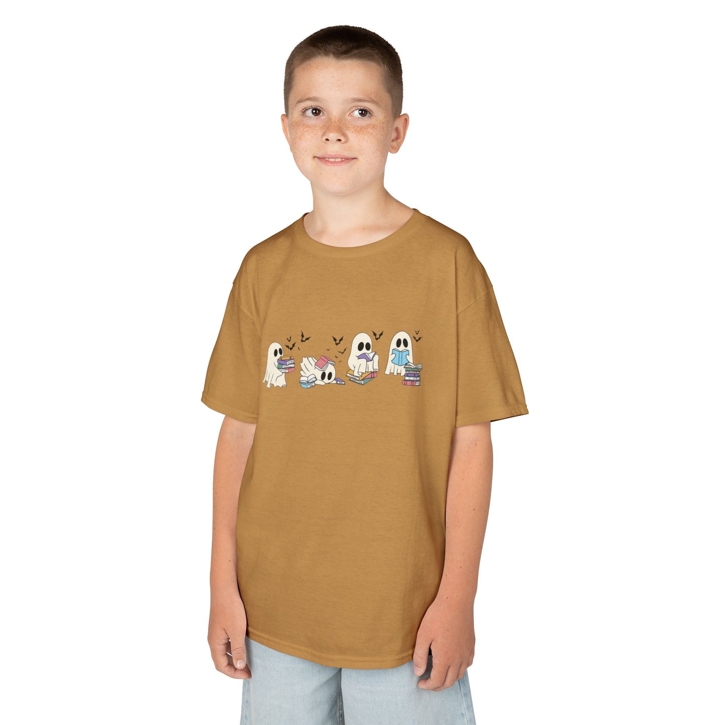 Kids Tee - Reading Ghost Fun & Playful Cotton Shirt for Boys & Girls, Kids' Gift, Birthday, Everyday Wear, Cute Animal Design