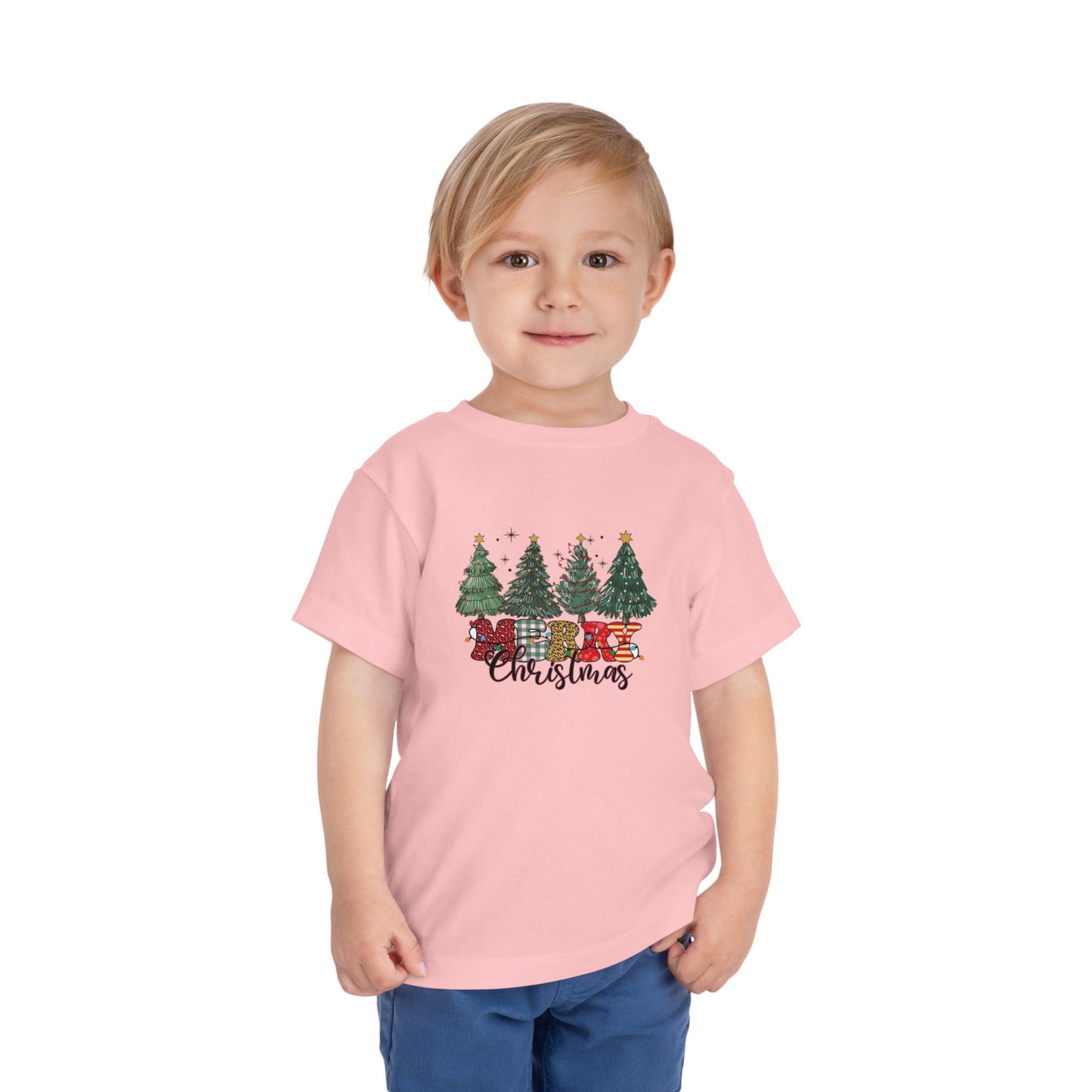 Cozy Christmas Toddler Tee with Tree Design | Perfect for Holiday Photos, Gift, Family Gatherings, Christmas Celebrations, Kids Apparel