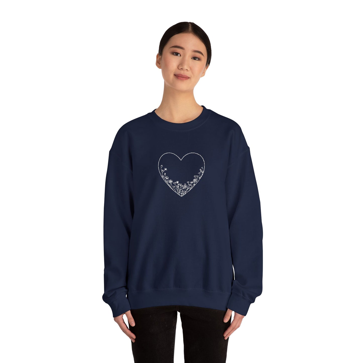 Heartfelt Love Crewneck Sweatshirt - Cozy Gift, Casual Wear, Valentine's Day, Anniversary, Comfort