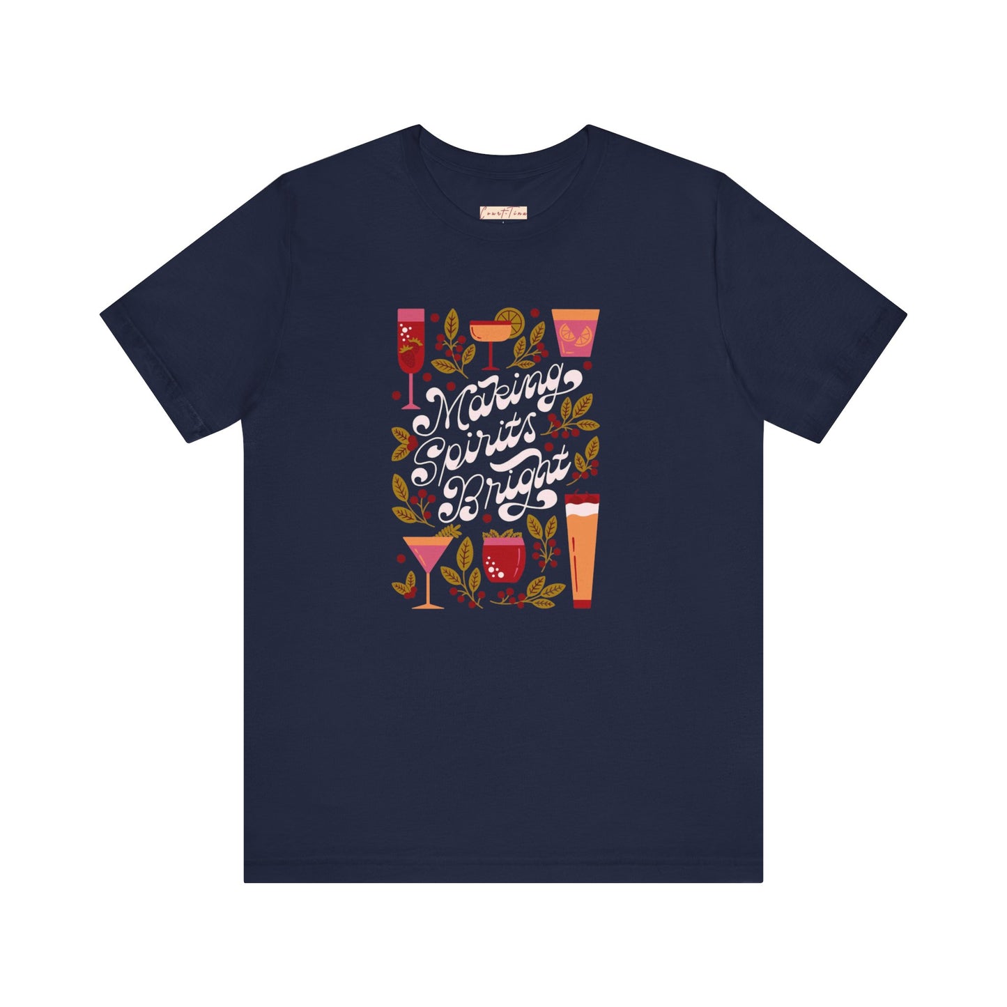 Cheers to Life Unisex Short Sleeve Tee, Fun Party T-Shirt, Gift for Cocktail Lovers, Relaxed Fit Shirt, Making Spirits Bright Tee