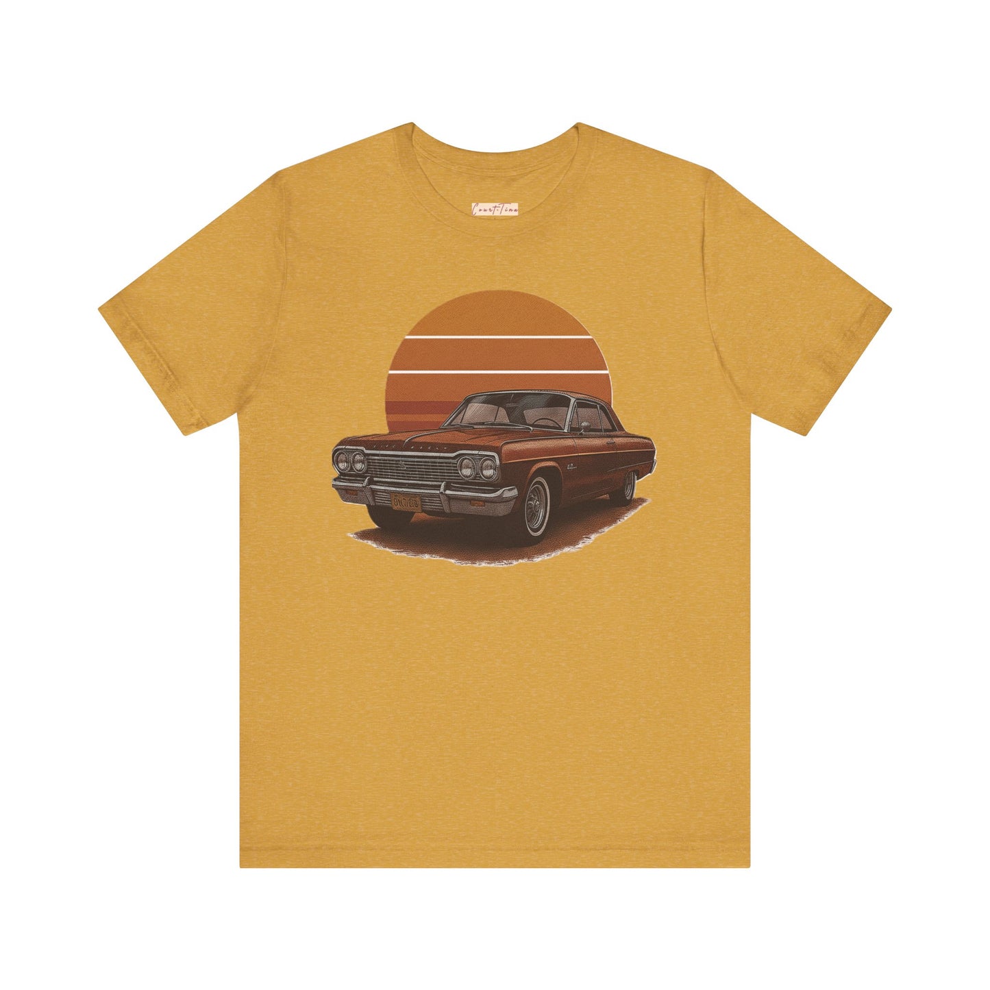 Retro Car Graphic Tee - Vintage Sunset Shirt, Perfect for Car Lovers, Gift for Him, Summer Style, Casual Wear, Unisex Fashion