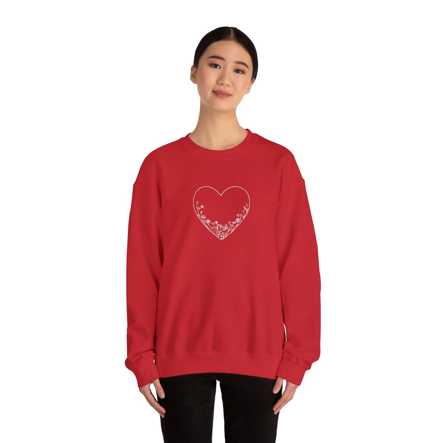 Heartfelt Love Crewneck Sweatshirt - Cozy Gift, Casual Wear, Valentine's Day, Anniversary, Comfort