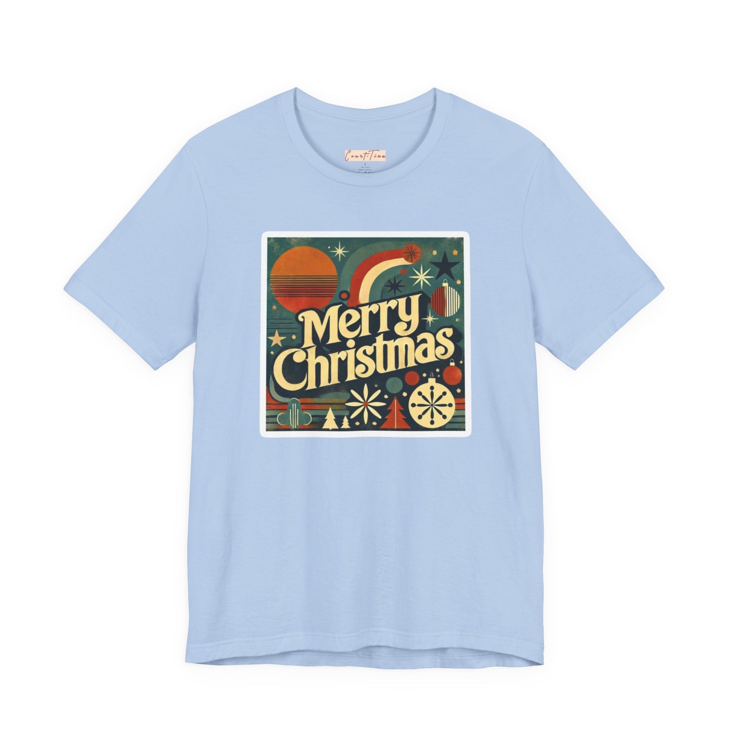 Vintage Retro Merry Christmas Unisex Short Sleeve Tee, Holiday Gift, Festive Shirt, Christmas Apparel, Casual Wear