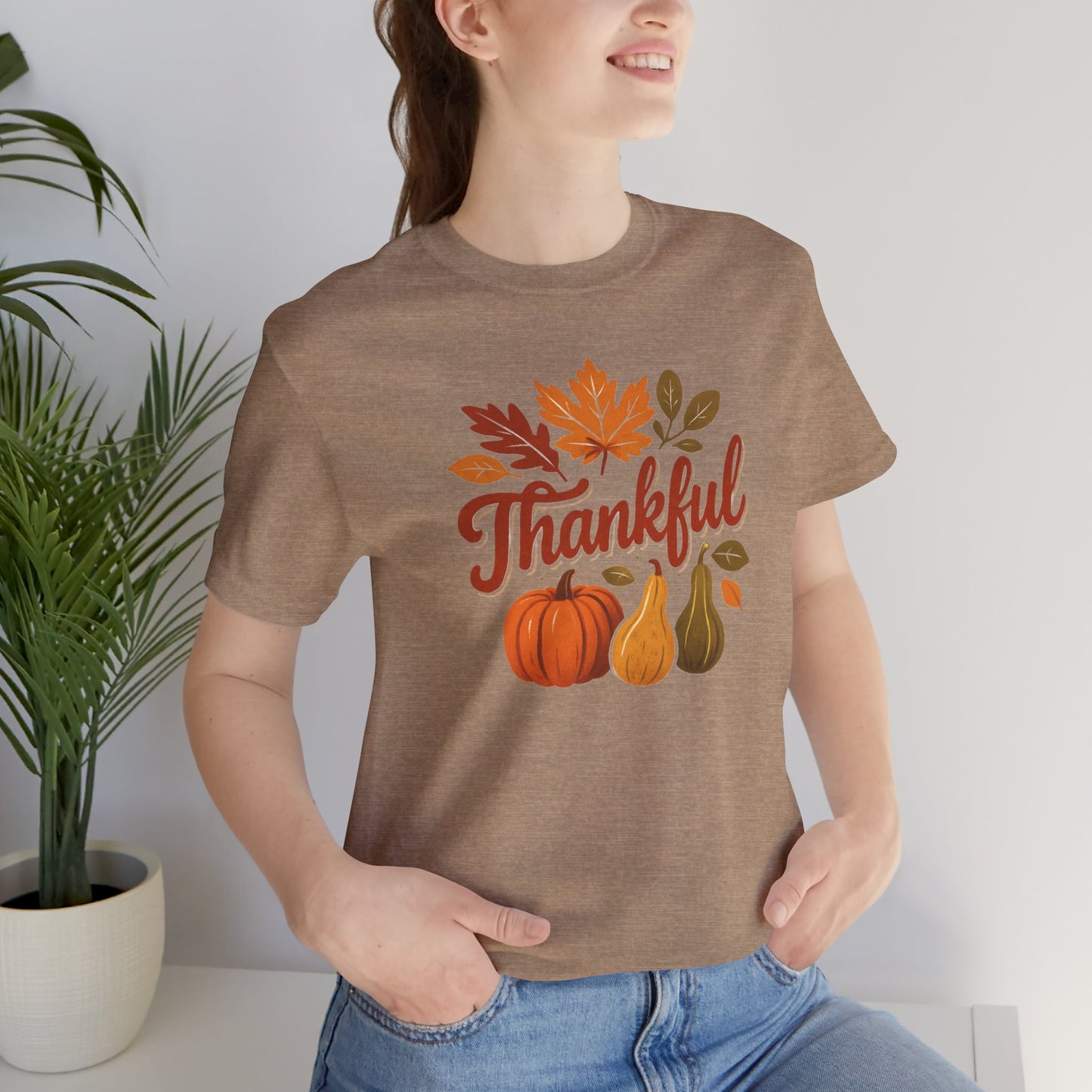 Fall Harvest Thankful Tee, Autumn Shirt, Thanksgiving Gift, Cozy Casual Wear, Unisex Fall Tee, Seasonal Apparel
