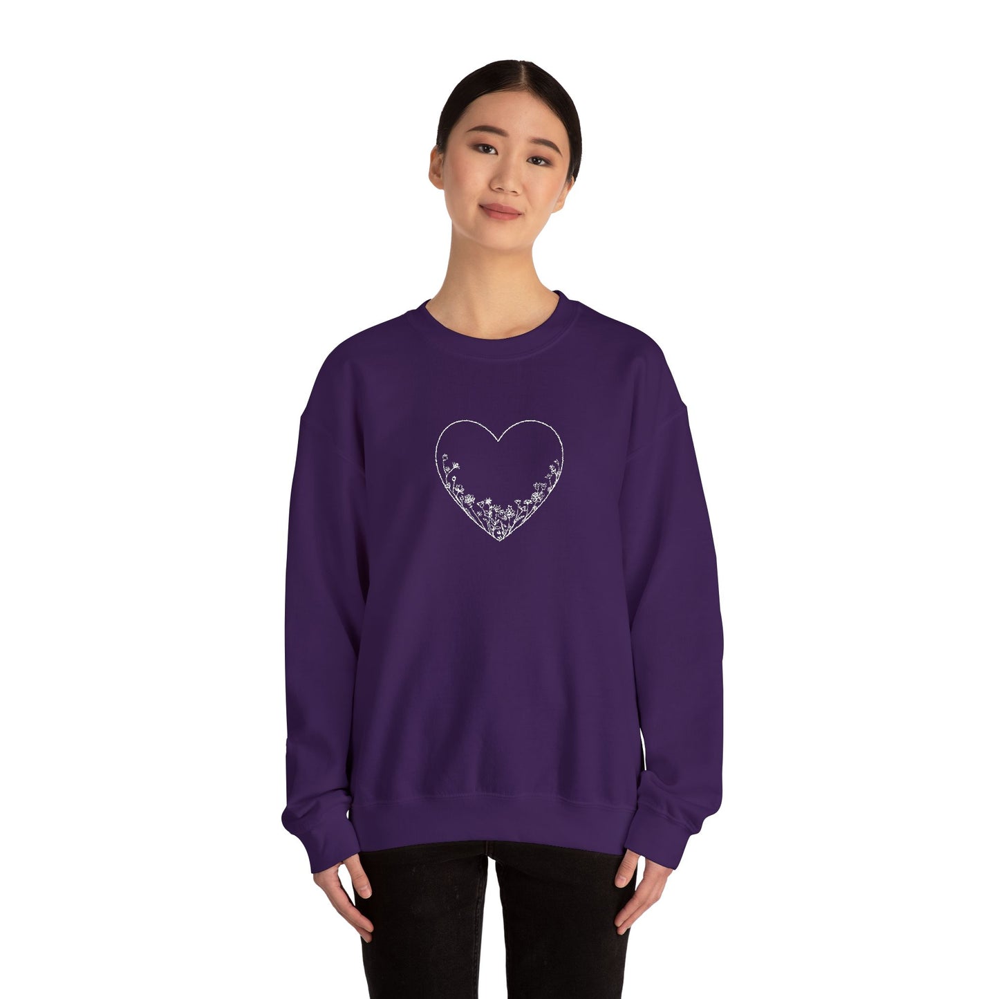 Heartfelt Love Crewneck Sweatshirt - Cozy Gift, Casual Wear, Valentine's Day, Anniversary, Comfort