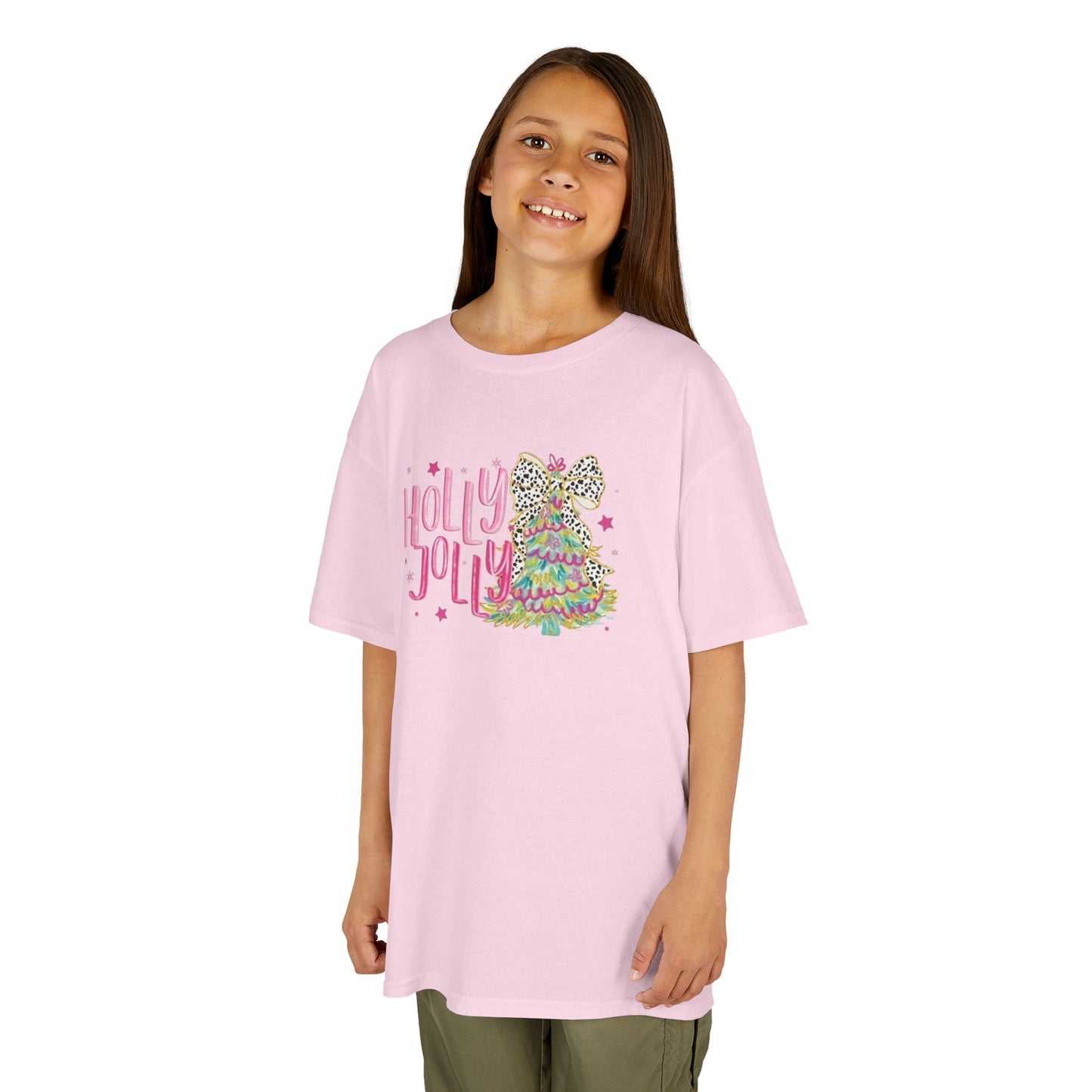 Holly Jolly Kids Tee, Festive Youth Shirt, Christmas Apparel, Fun Gift for Kids, Joyful T-Shirt for Celebrations