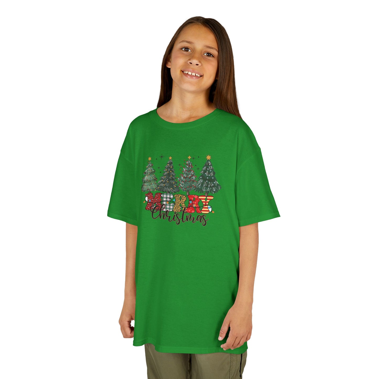 Merry Christmas Festive Kids Tee - Merry Christmas Design, Holiday Gift, Fun Family Outfits, Cute Christmas Apparel, Winter Merch