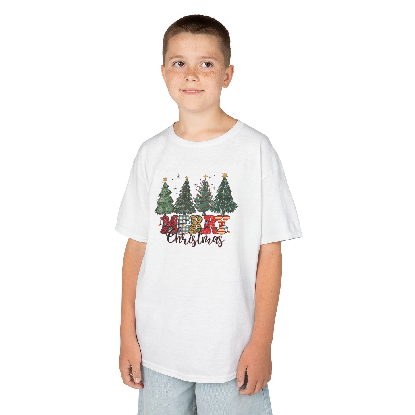 Merry Christmas Festive Kids Tee - Merry Christmas Design, Holiday Gift, Fun Family Outfits, Cute Christmas Apparel, Winter Merch