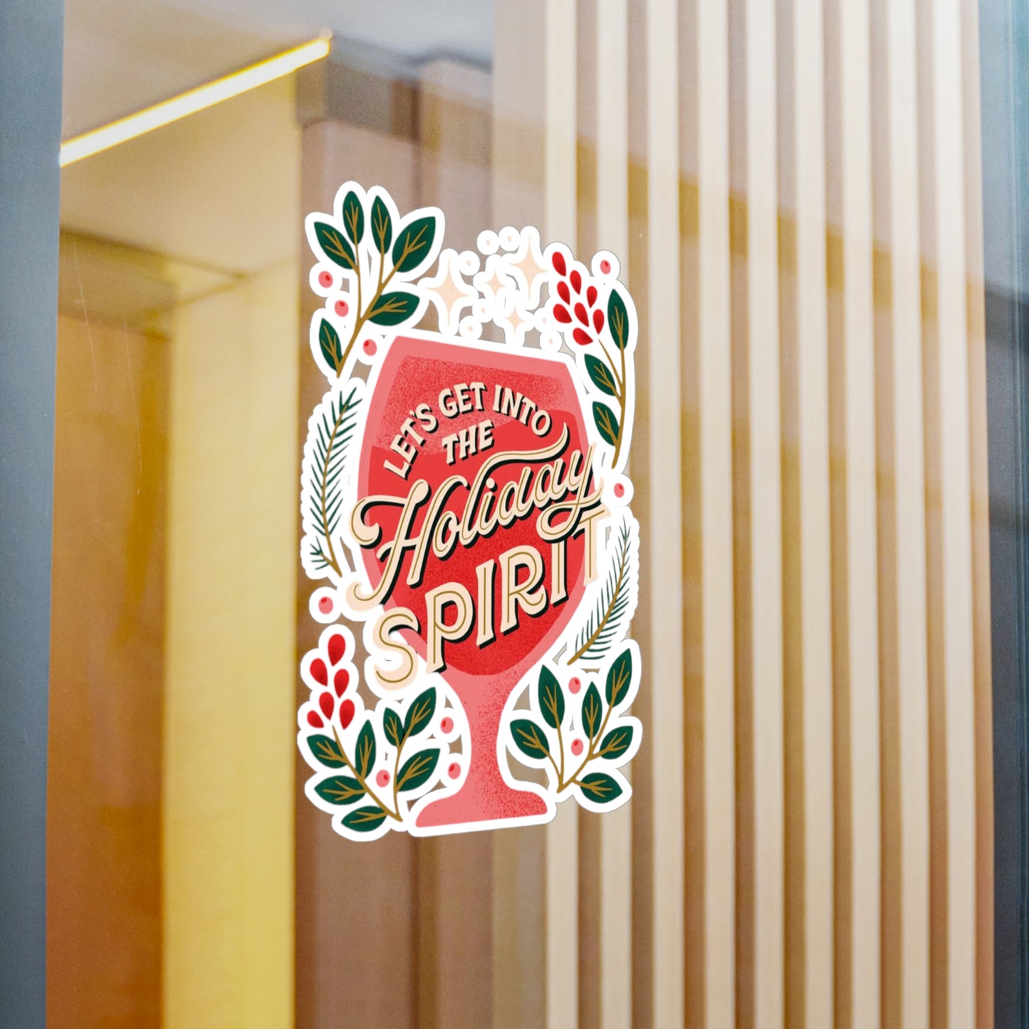 Holiday Spirit Vinyl Decals, Festive Stickers for Home Decor, Christmas Gift Accessories, Seasonal Decor, Party Supplies