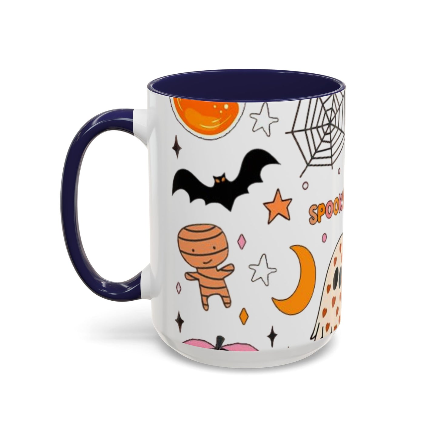 Halloween Accent Coffee Mug - Spooky Cute Designs, Perfect for Fall Décor, Pumpkin, Trick-or-Treat, Autumn Gift, Kids & Adults