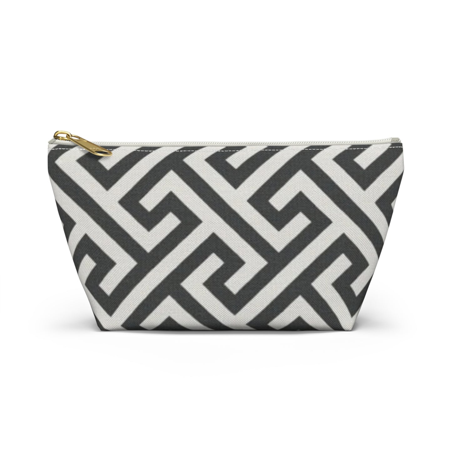 Chic Geometric Accessory Pouch, Makeup Bag, Travel Organizer, Gift for Her, Elegant Storage, Fashionable Zippered Pouch