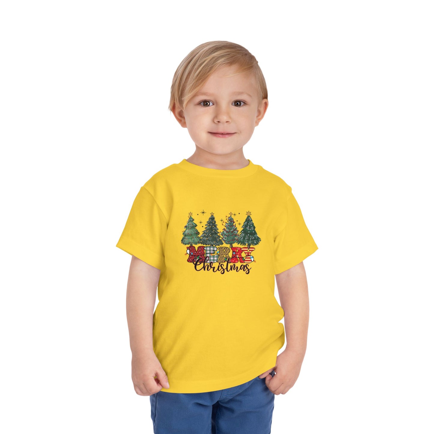 Cozy Christmas Toddler Tee with Tree Design | Perfect for Holiday Photos, Gift, Family Gatherings, Christmas Celebrations, Kids Apparel