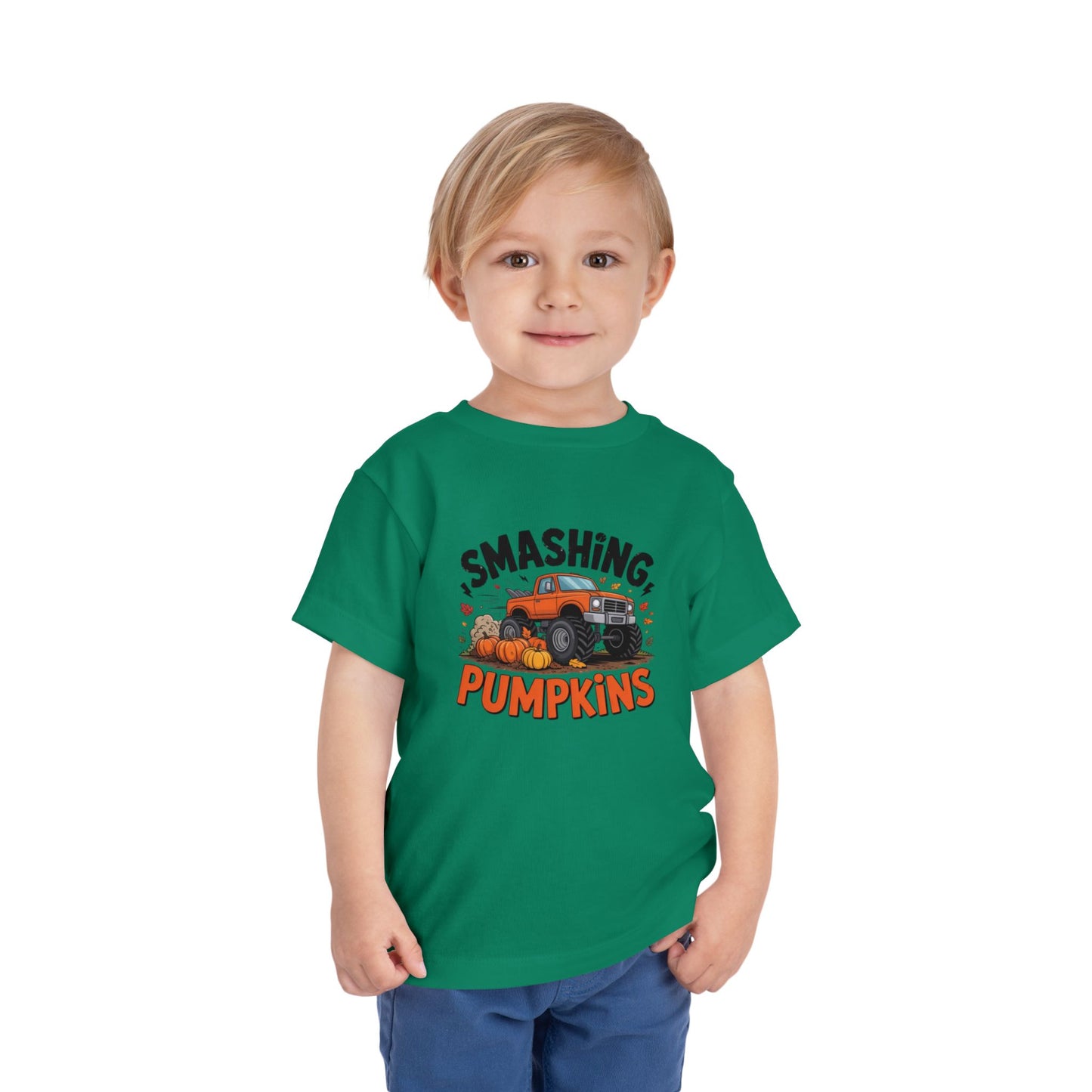 Toddler Smashing Pumpkins Tee - Adorable 'Smashing Pumpkins' Graphic, Perfect for Fall, Halloween, Kids' Costume, Pumpkin Patch