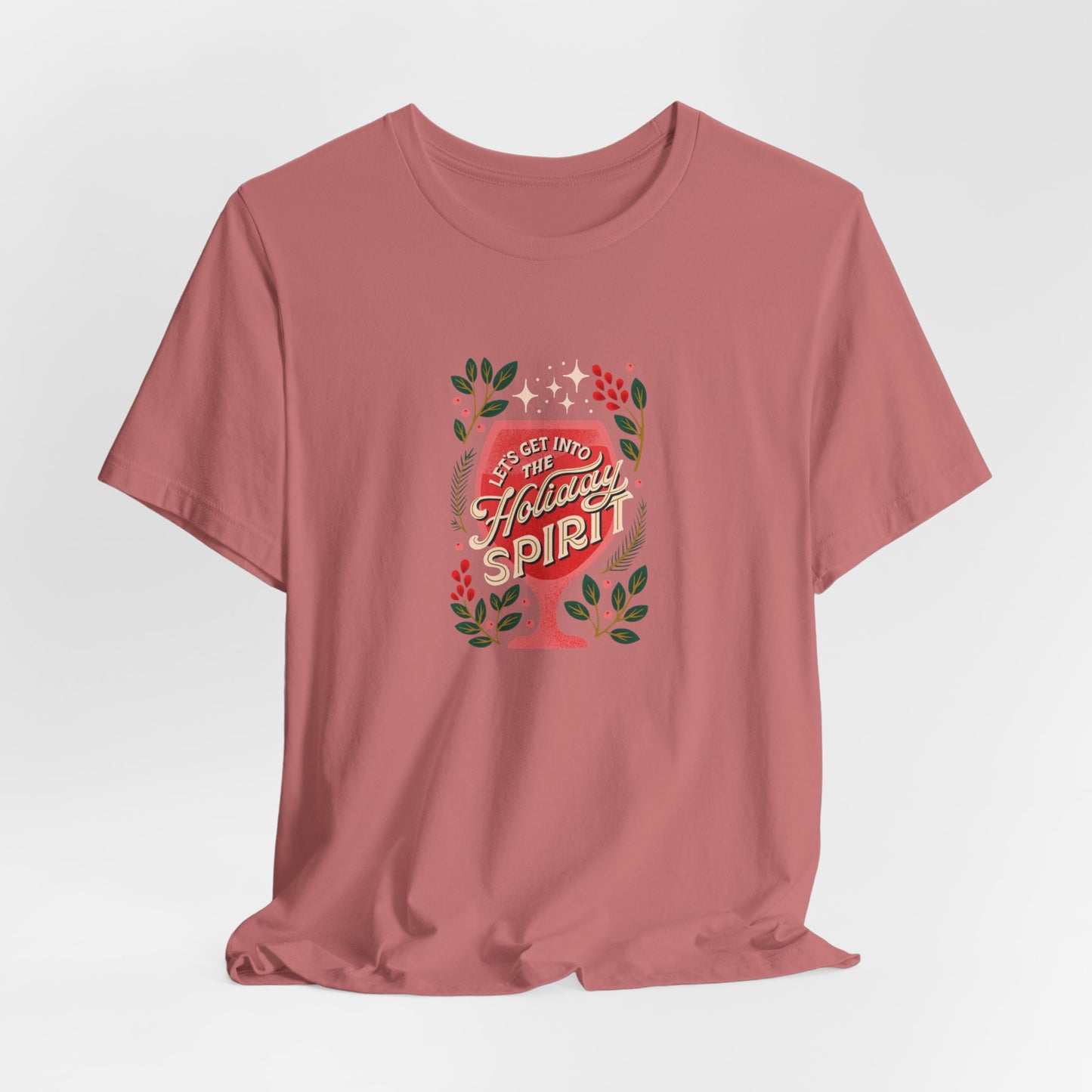 Holiday Spirit Short Sleeve Tee - Unisex Jersey T-Shirt, Festive Casual Wear, Christmas Gift, Family Gatherings, Seasonal Apparel