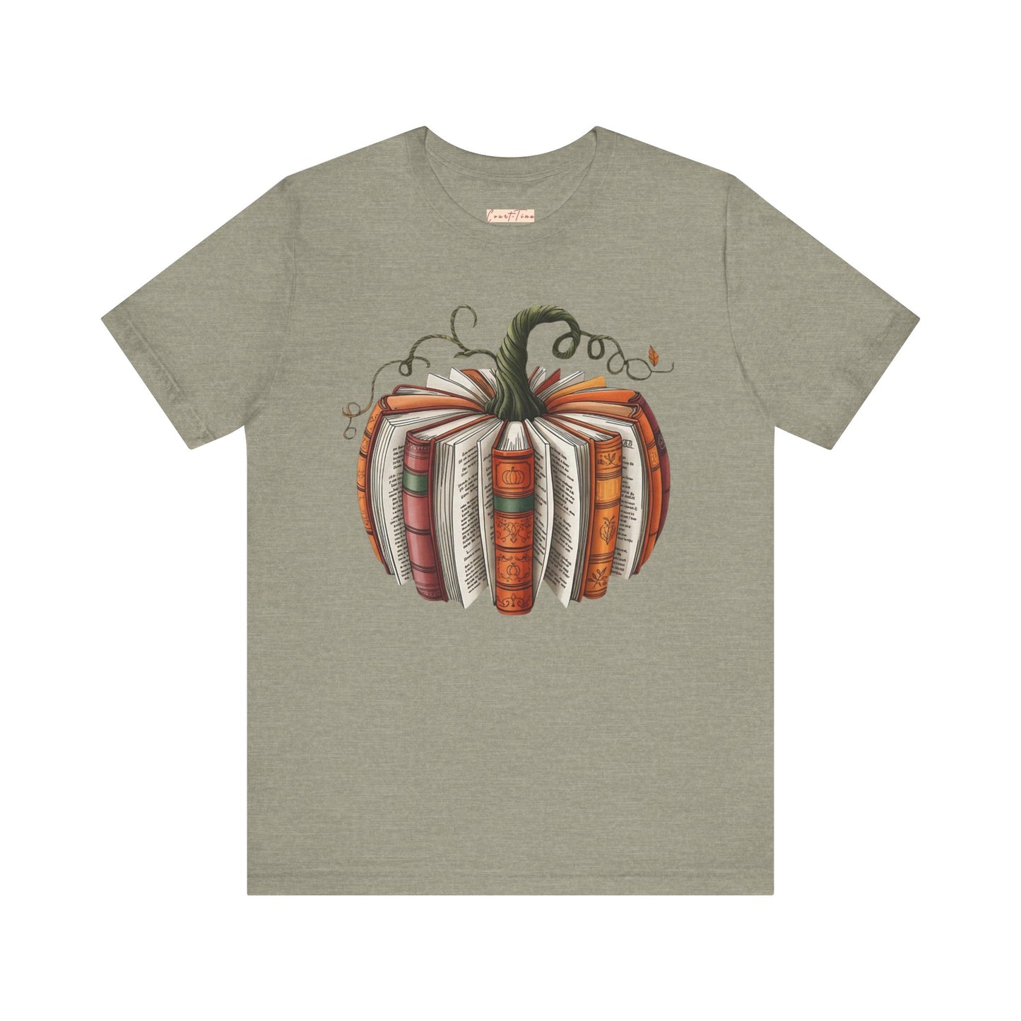 Fall Pumpkin Books Unisex Tee - Cozy Autumn T-Shirt for Book Lovers