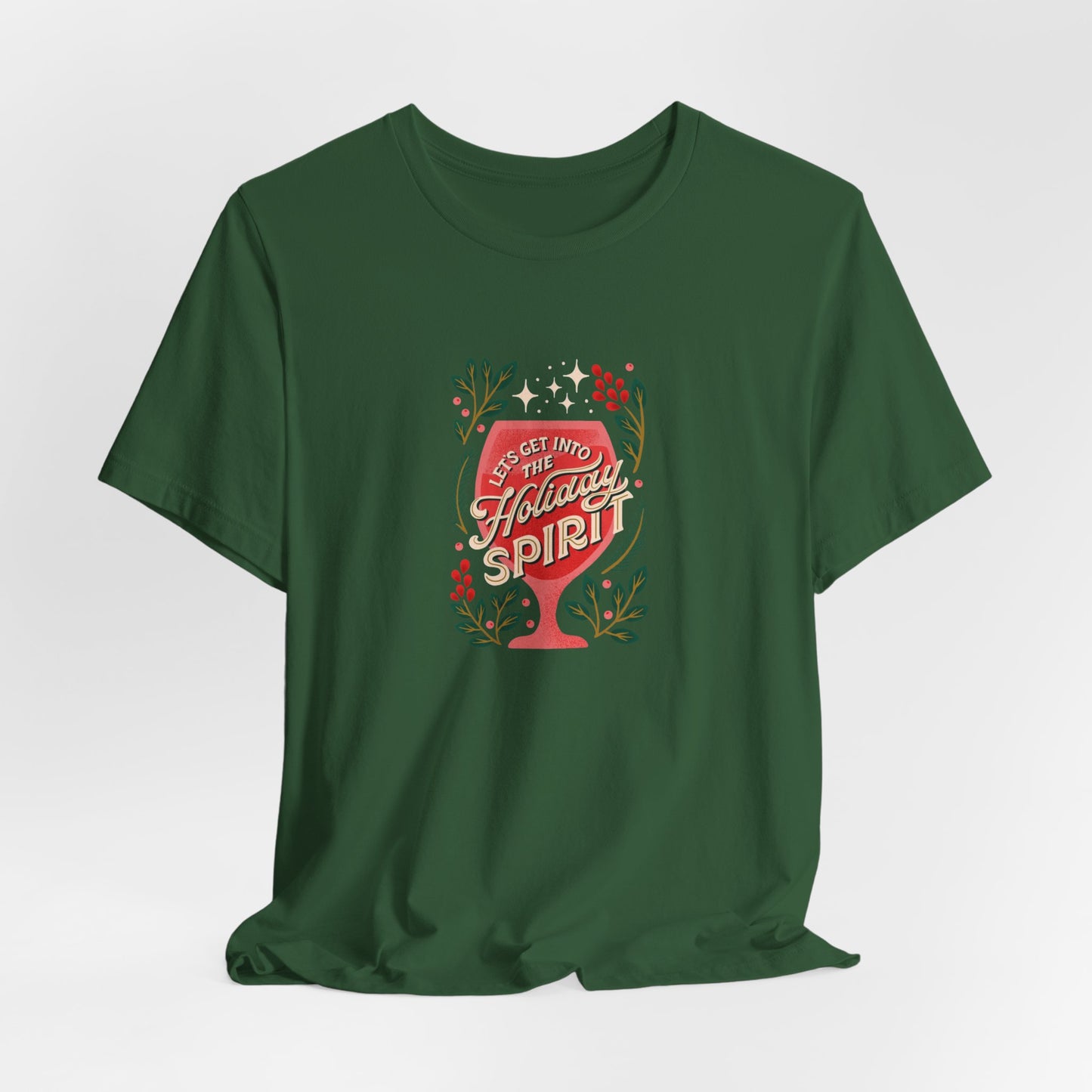 Holiday Spirit Short Sleeve Tee - Unisex Jersey T-Shirt, Festive Casual Wear, Christmas Gift, Family Gatherings, Seasonal Apparel