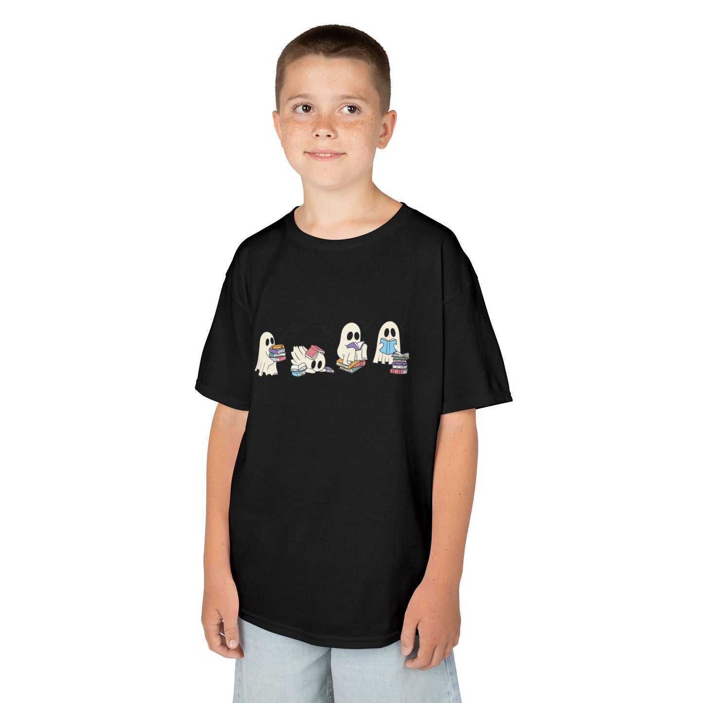 Kids Tee - Reading Ghost Fun & Playful Cotton Shirt for Boys & Girls, Kids' Gift, Birthday, Everyday Wear, Cute Animal Design