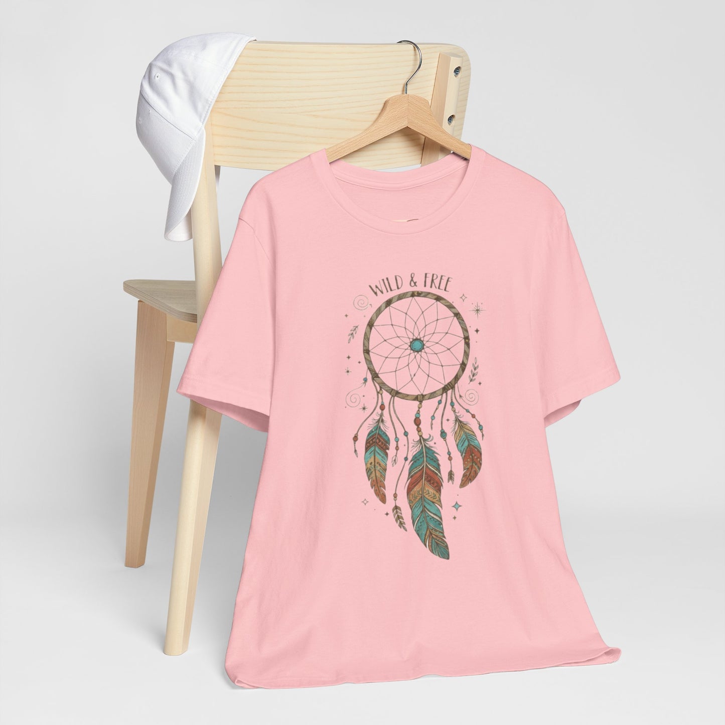 Dreamcatcher Graphic Tee, Wild & Free Shirt, Boho Style Top, Gift for Nature Lovers, Casual Everyday Wear