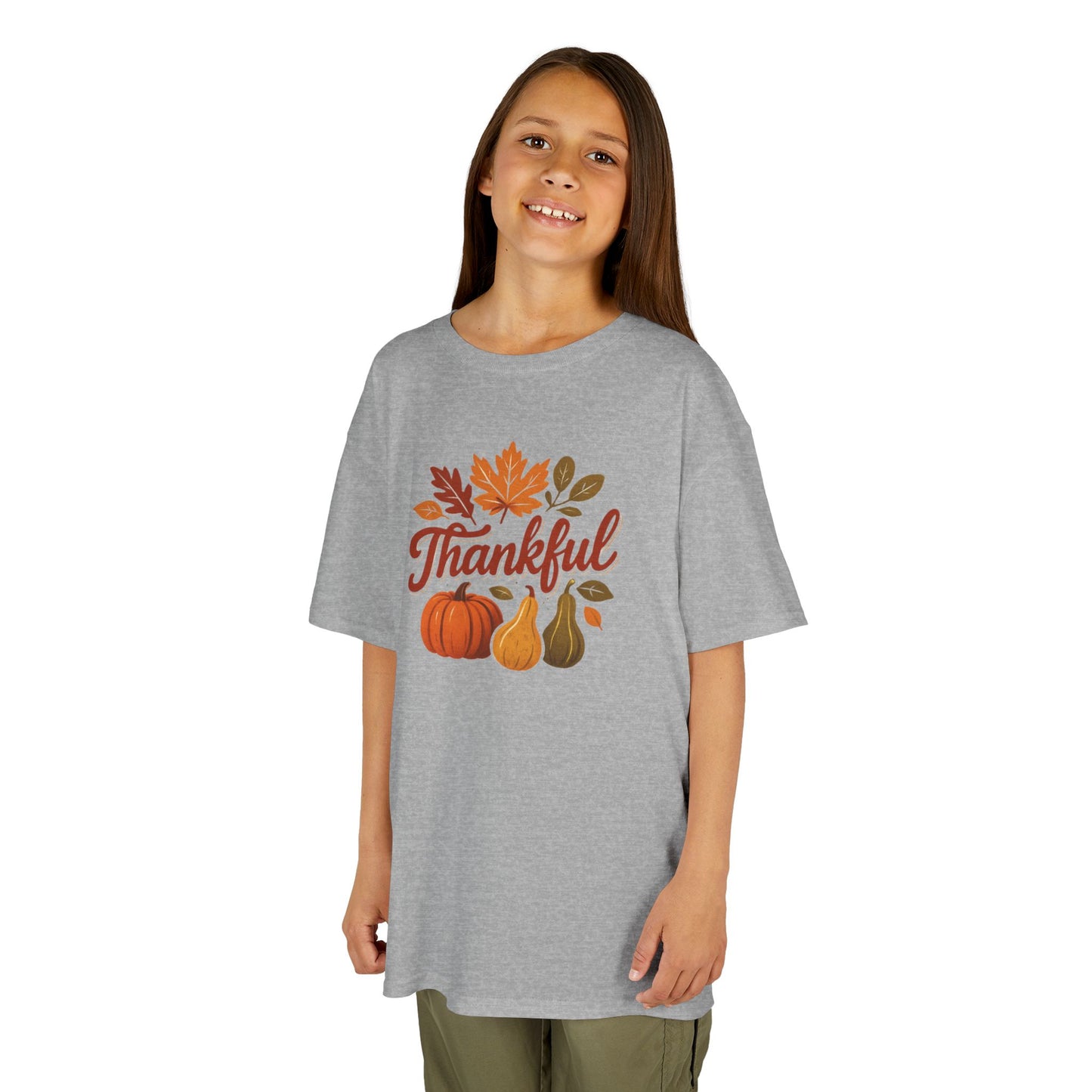 Thankful Kids Tee for Fall Celebrations, Autumn T-Shirt, Thanksgiving Apparel, Seasonal Kidswear, Family Gatherings Clothing