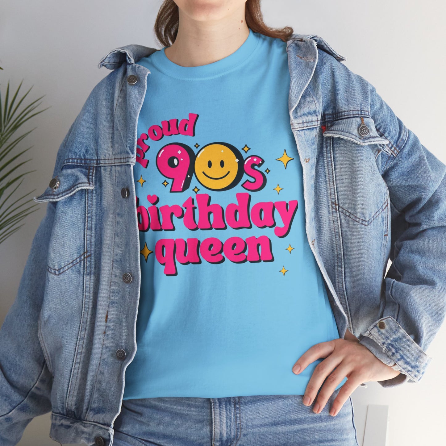 Proud 90s Birthday Queen Tee, Retro T-Shirt, 90s Nostalgia Gift, Unisex Cotton Tee, Birthday Celebration Shirt, Vintage Style Top