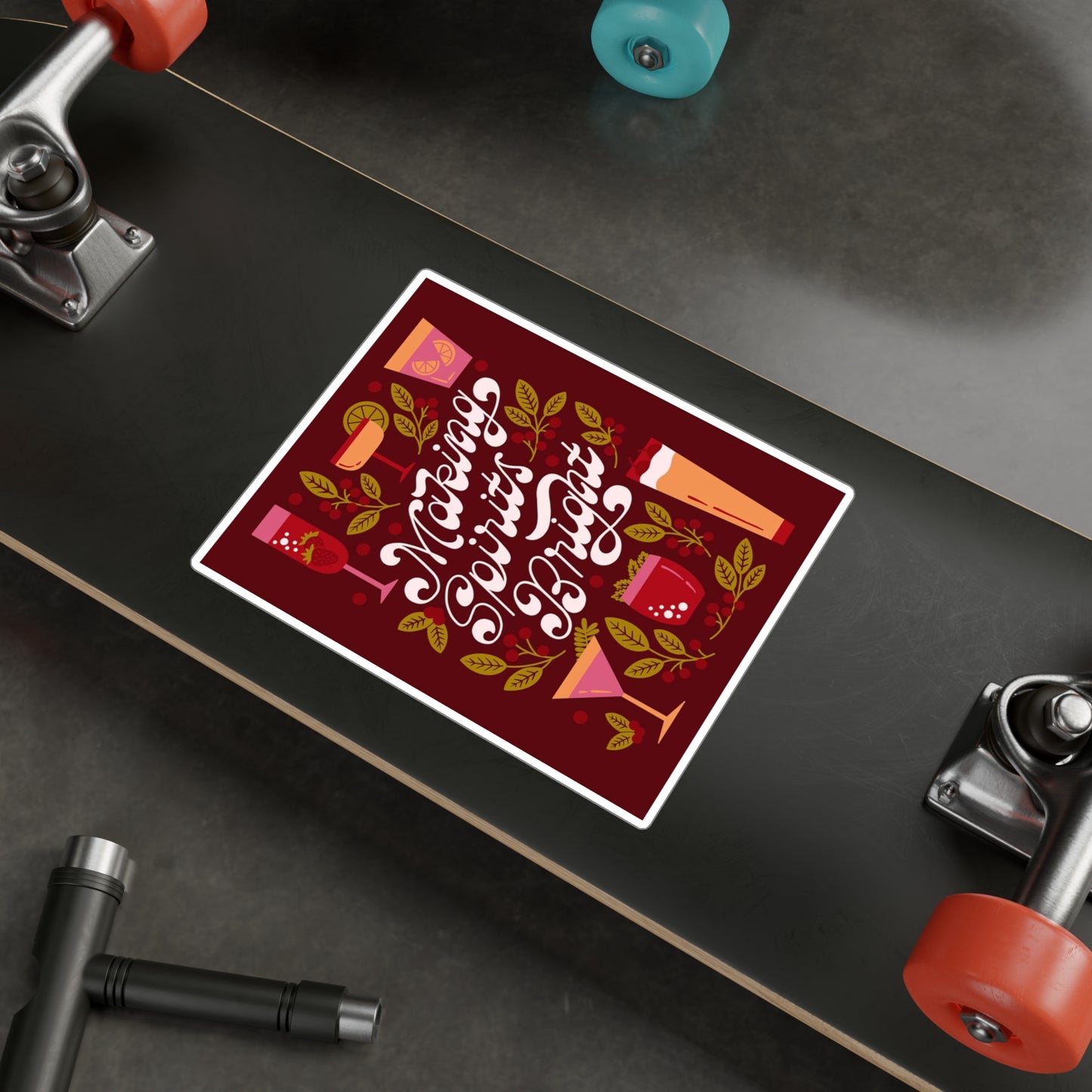 Festive Kiss-Cut Vinyl Decals | Making Spirits Bright Stickers for Party Decor, Holiday Gifts, Bar Decor, Home Decor, and Celebrations