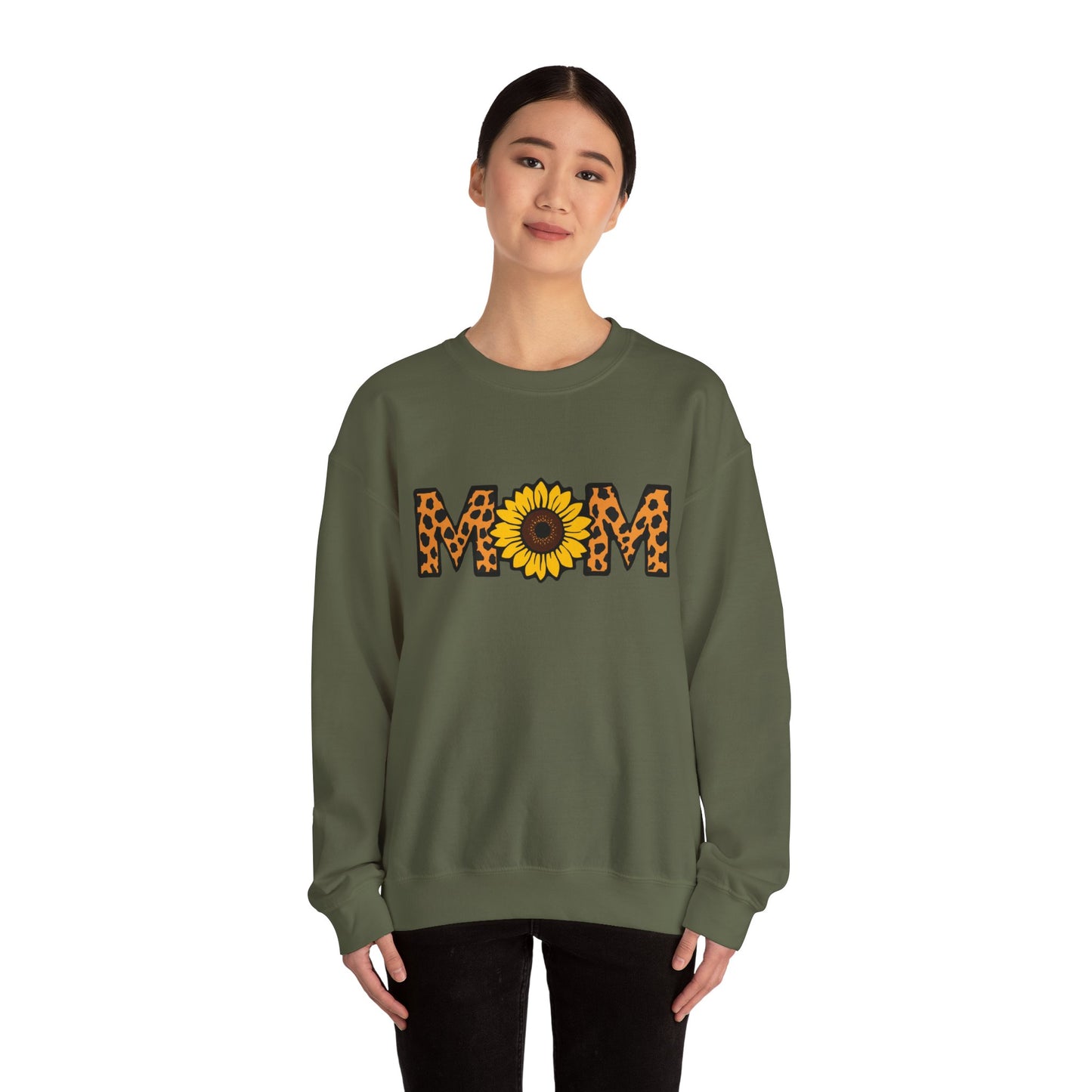 Sunflower Mom Crewneck Sweatshirt, Cozy Gift for Mothers, Mother's Day Apparel, Birthday Gift, Stylish Casual Wear