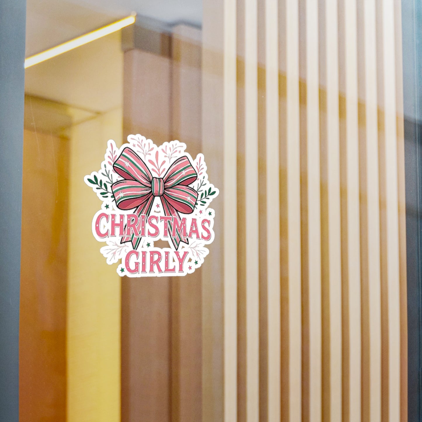 Festive Christmas Vinyl Decals | Cute Holiday Stickers for Gifts, Christmas Girly