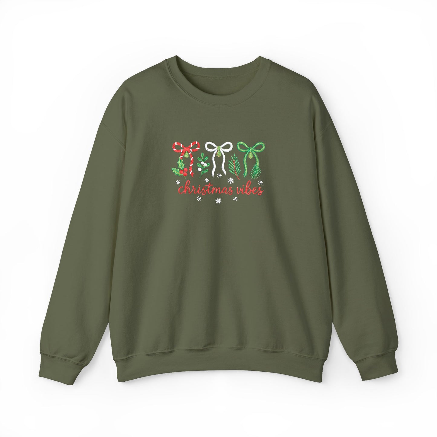 Embroidered Christmas Vibes Sweatshirt