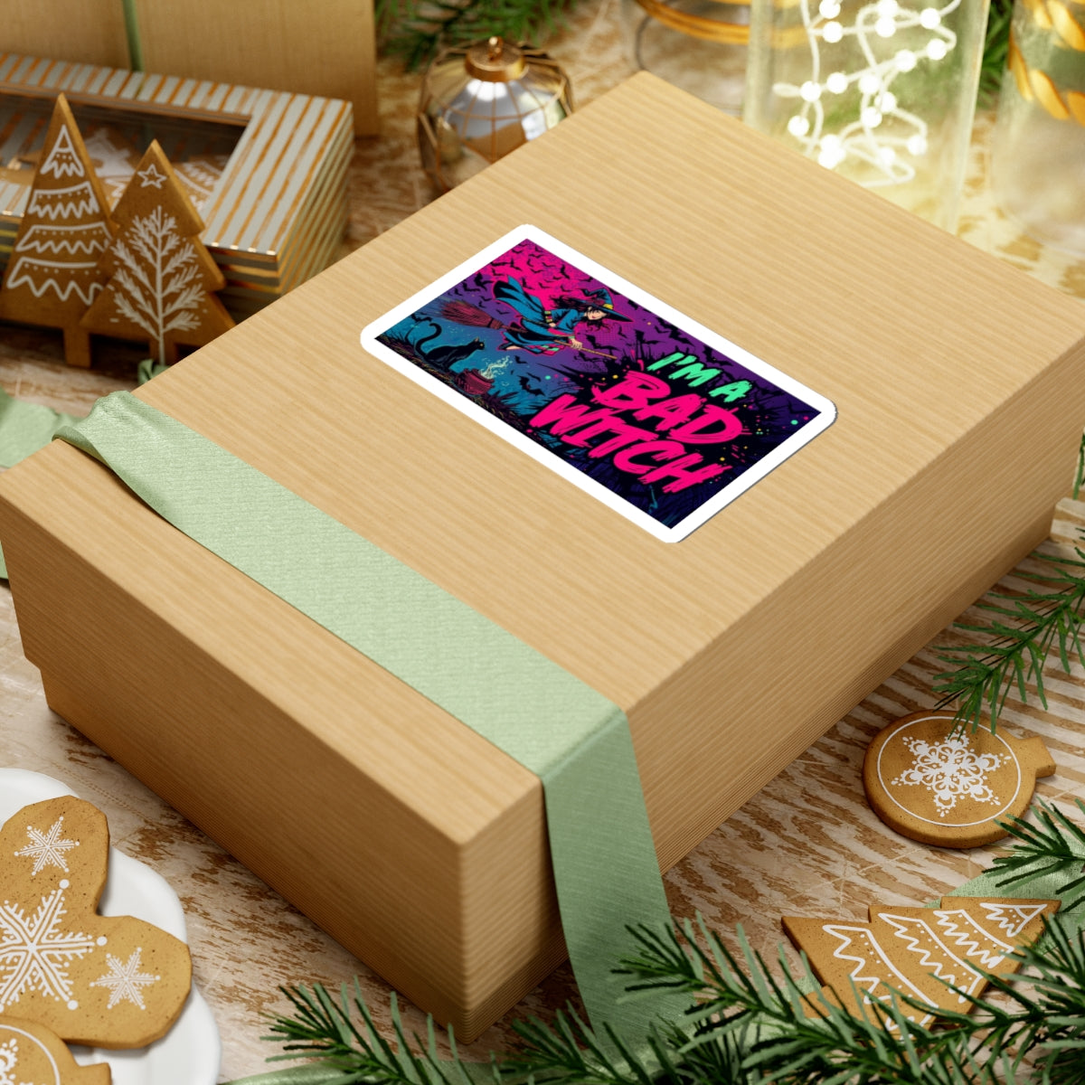 Enchanting Bad Witch Kiss-Cut Stickers | Spooky Decor, Witchcraft Gifts, Halloween Accessories, Laptop Stickers, Witchy Aesthetic