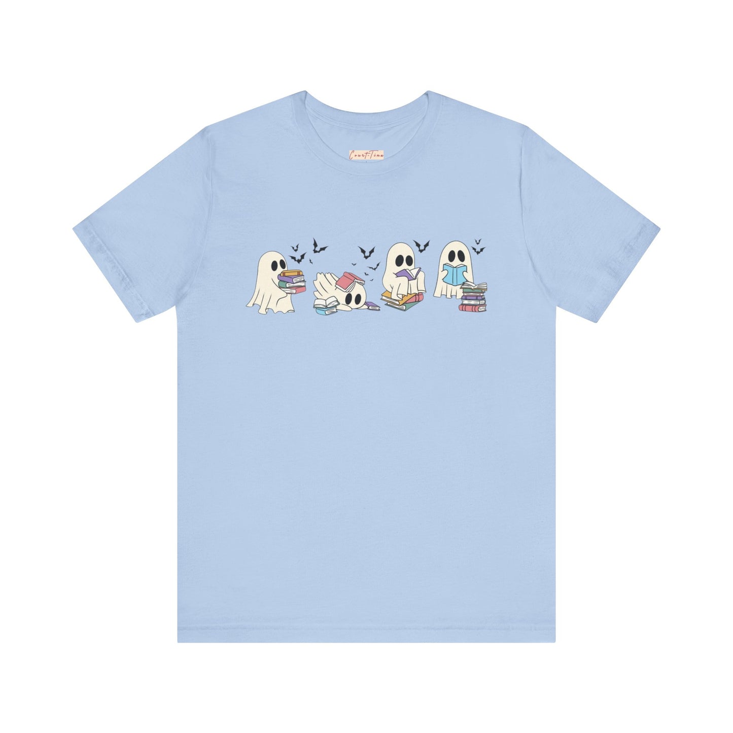 Ghostly Reading Tee - Cute Unisex Tee, Perfect for Book Lovers, Halloween, Casual Wear, Gifts for Readers, Cozy Style