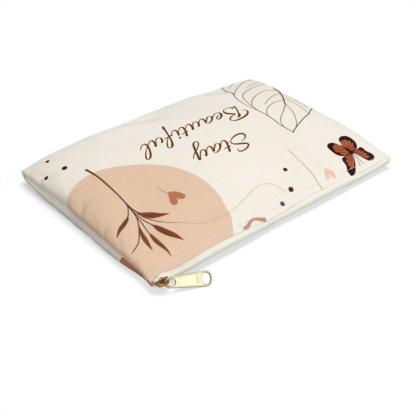 Stylish Accessory Pouch with Butterfly and Leaf Design, Perfect for Travel, Organizing, Gifts, Everyday Use, Nature Lovers