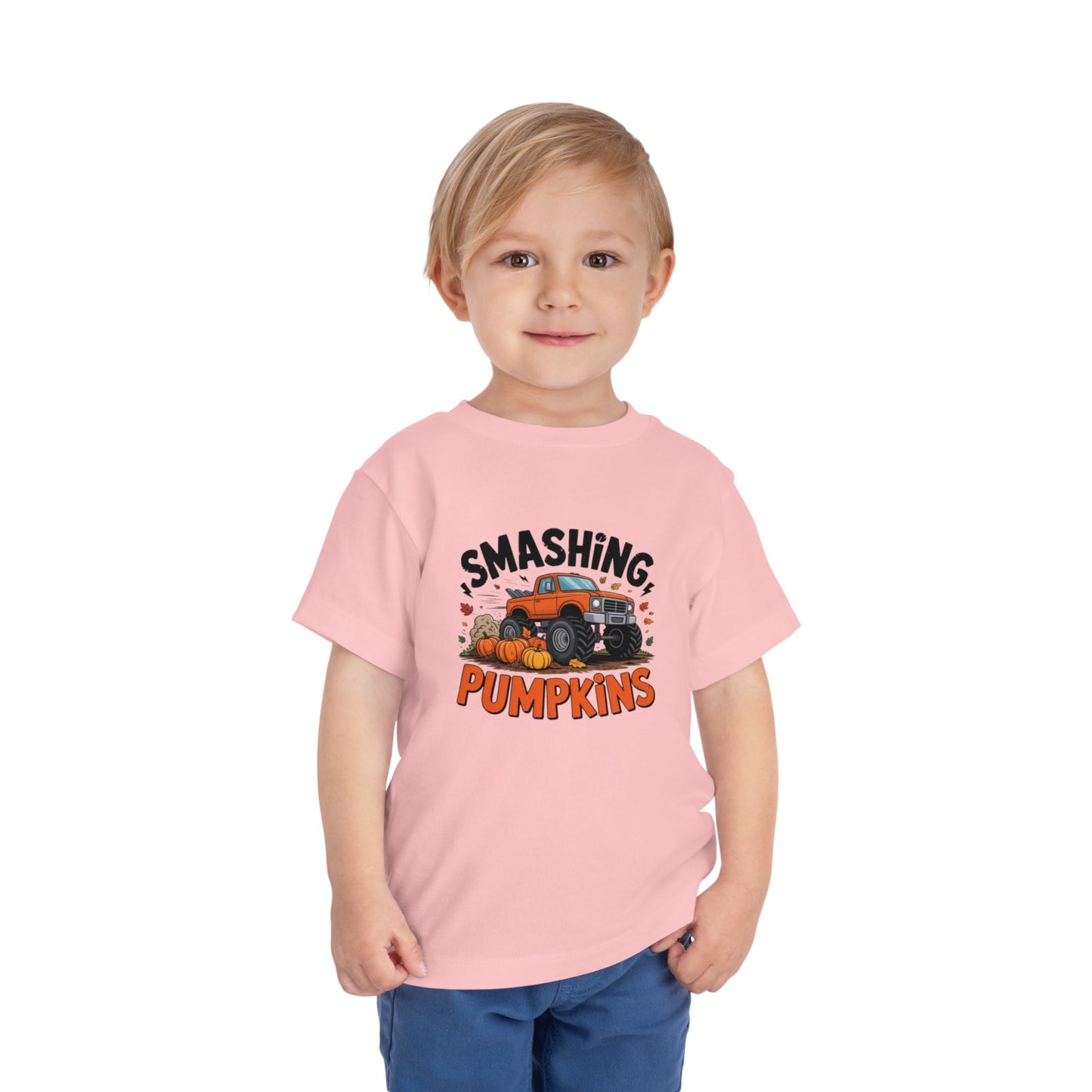 Toddler Smashing Pumpkins Tee - Adorable 'Smashing Pumpkins' Graphic, Perfect for Fall, Halloween, Kids' Costume, Pumpkin Patch
