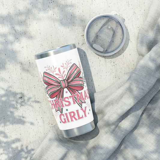 Christmas Girly Tumbler, Holiday Travel Mug, Festive Stainless Steel Cup, Personalized Gift, Seasonal Drinkware