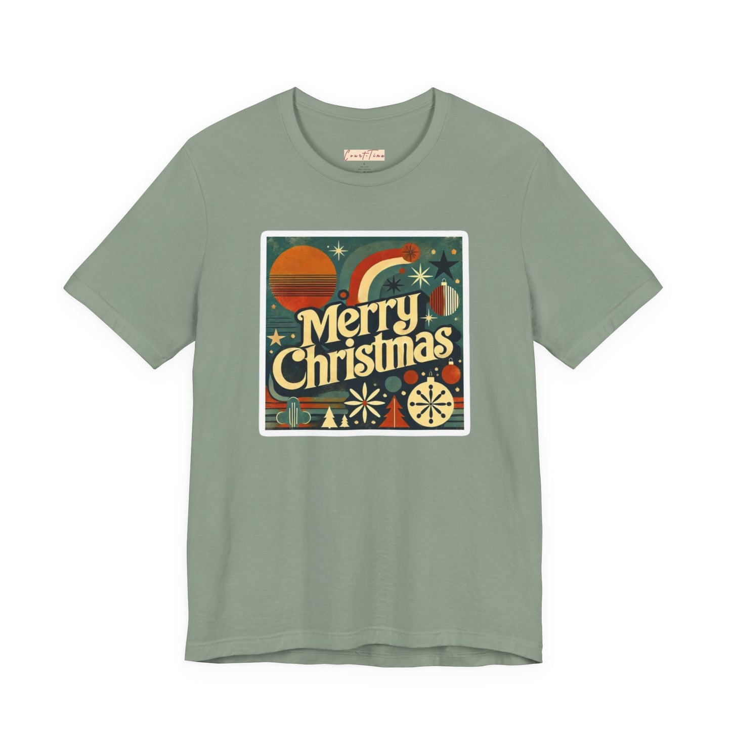 Vintage Retro Merry Christmas Unisex Short Sleeve Tee, Holiday Gift, Festive Shirt, Christmas Apparel, Casual Wear